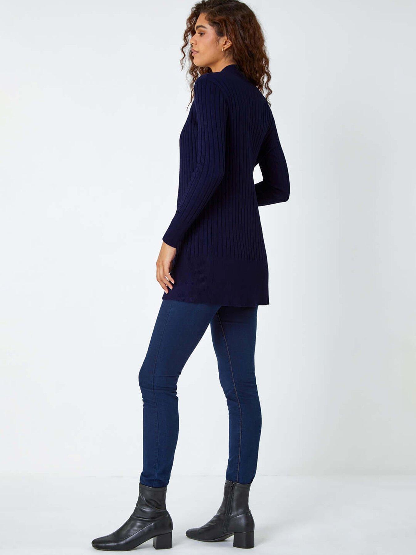 roman-longline-stretch-ribbed-cardigan-midnight-bluestillFront