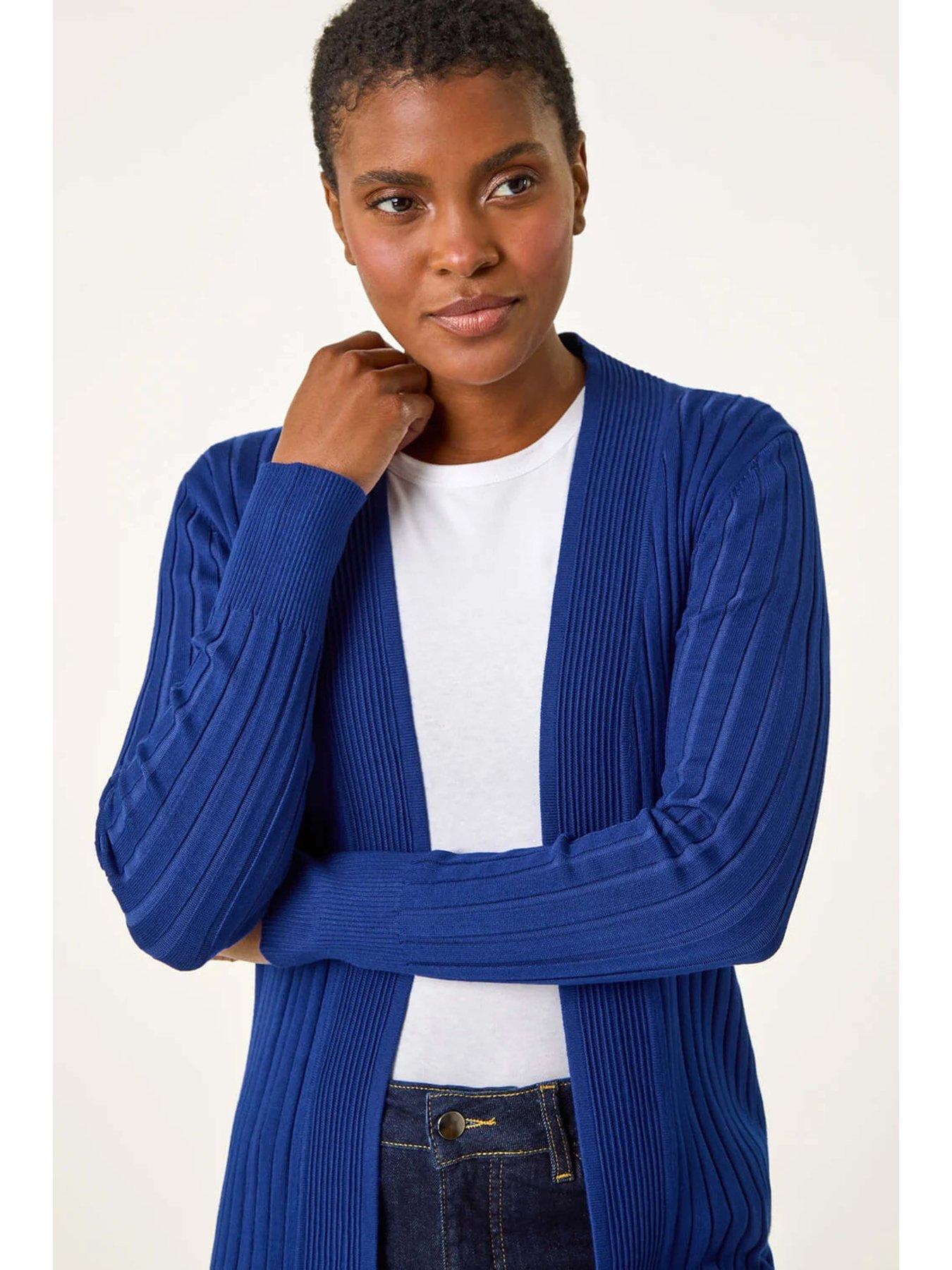 roman-longline-stretch-ribbed-cardigan-royal-blueoutfit