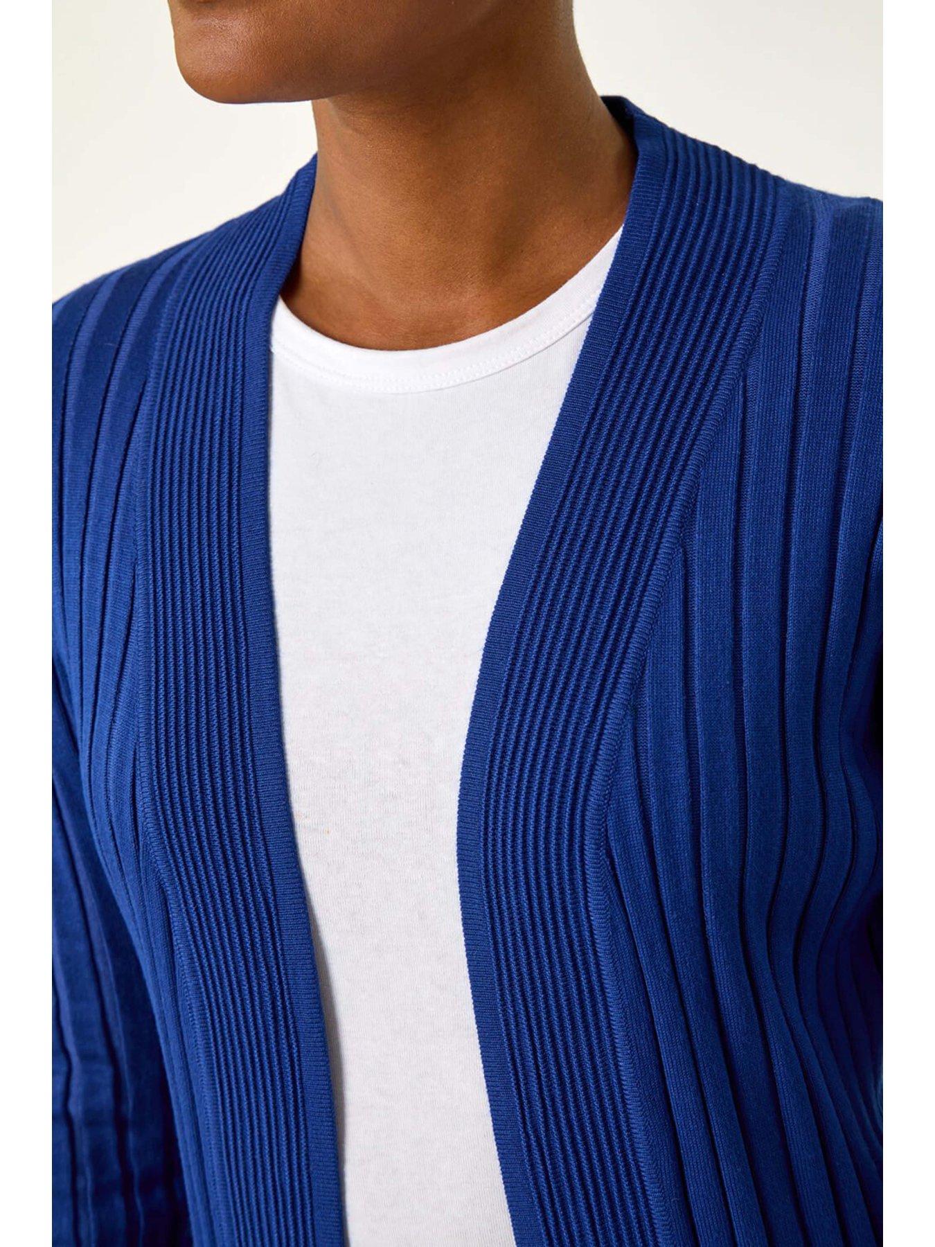 roman-longline-stretch-ribbed-cardigan-royal-bluedetail