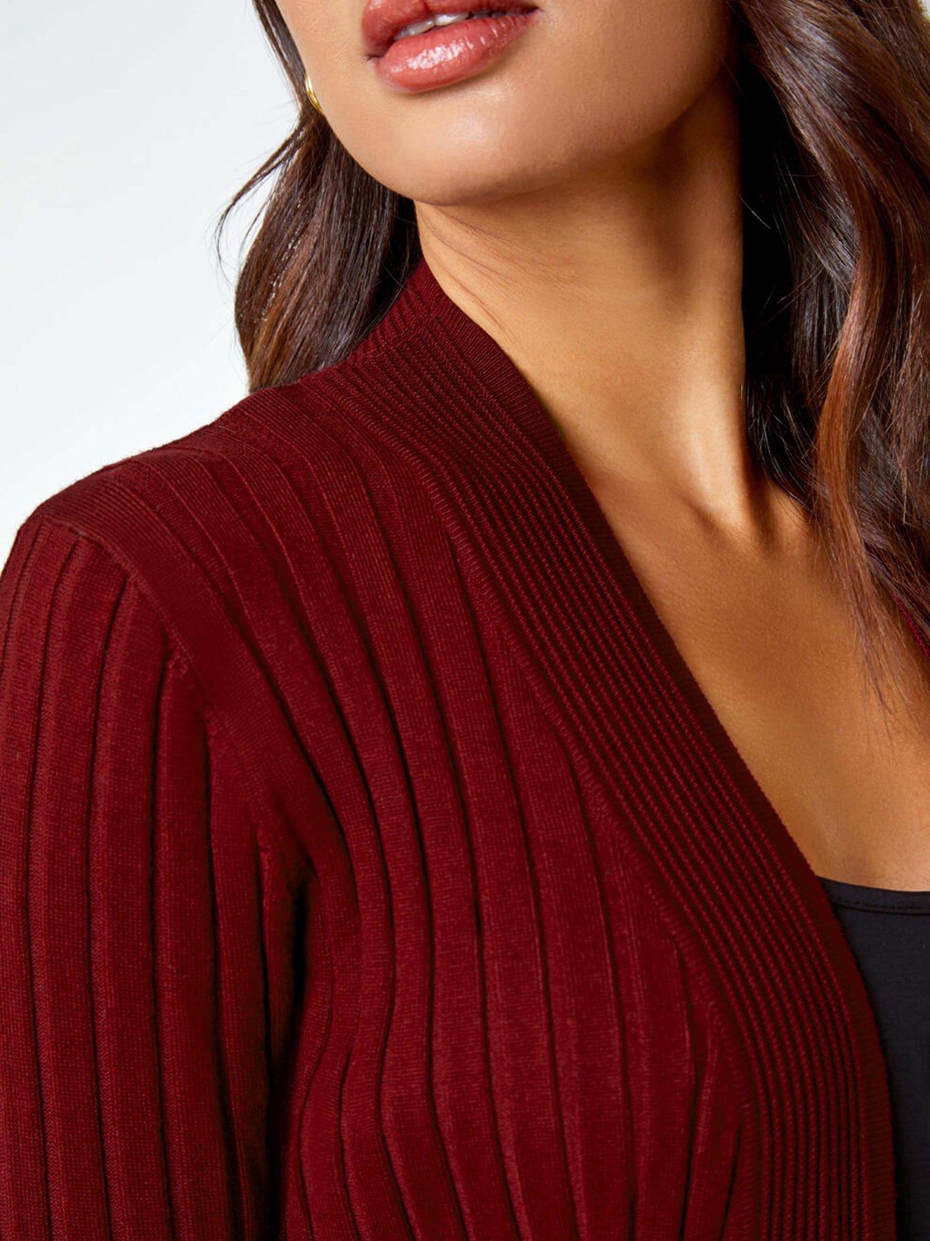 roman-longline-stretch-ribbed-cardigan-winedetail