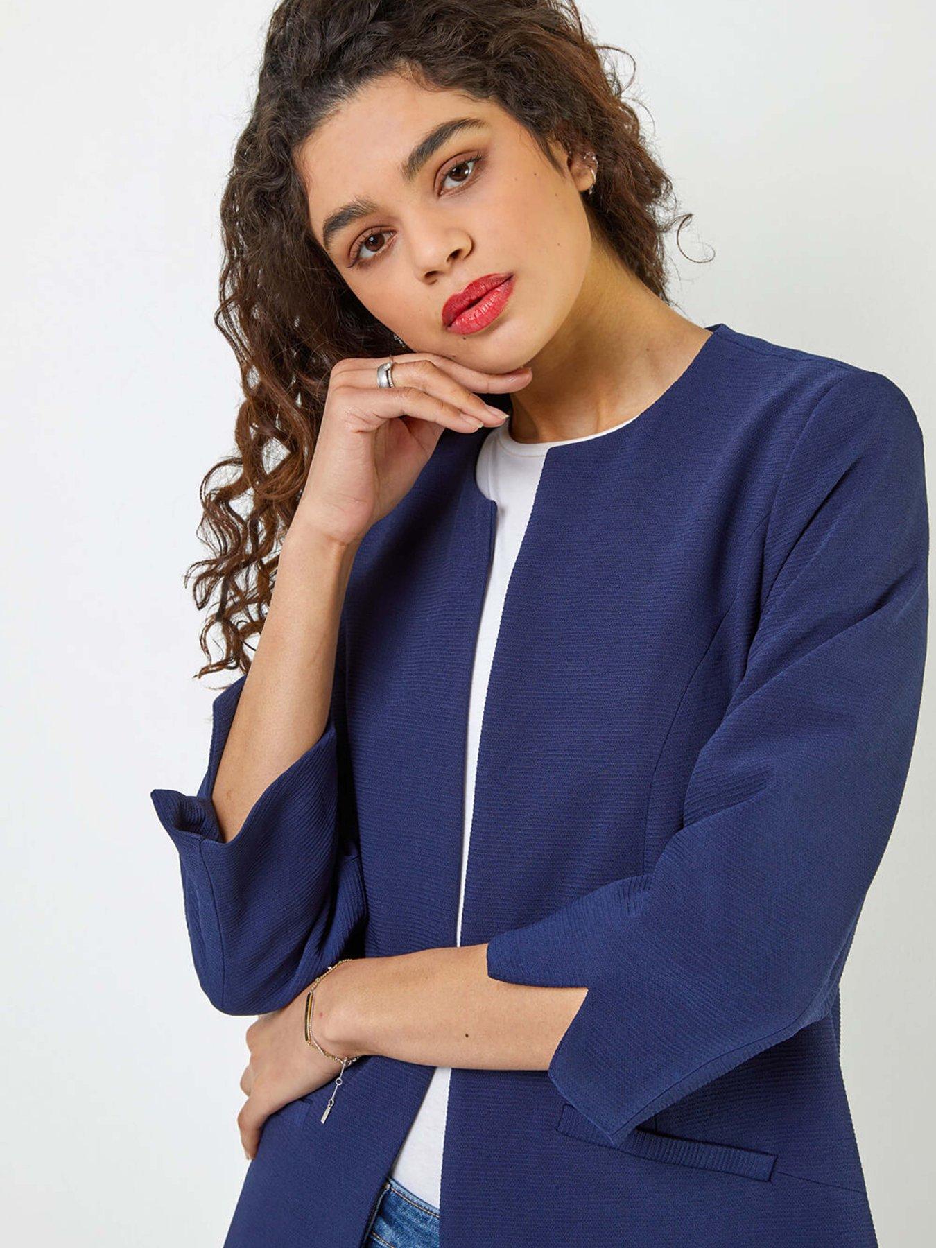 roman-34-sleeve-textured-longline-jacket-navydetail