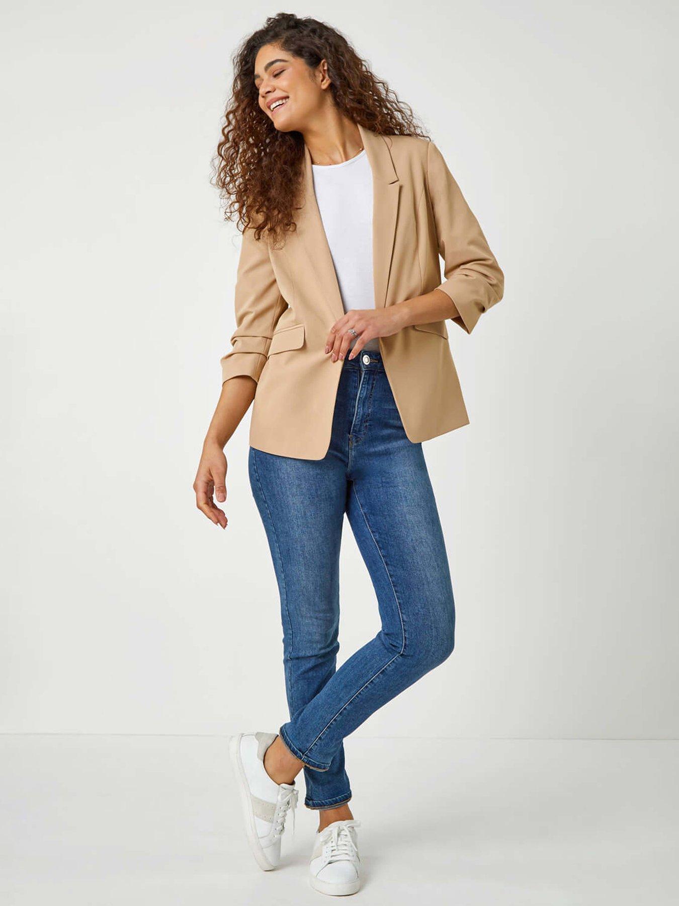 roman-ruched-34-sleeve-stretch-blazer-naturalback