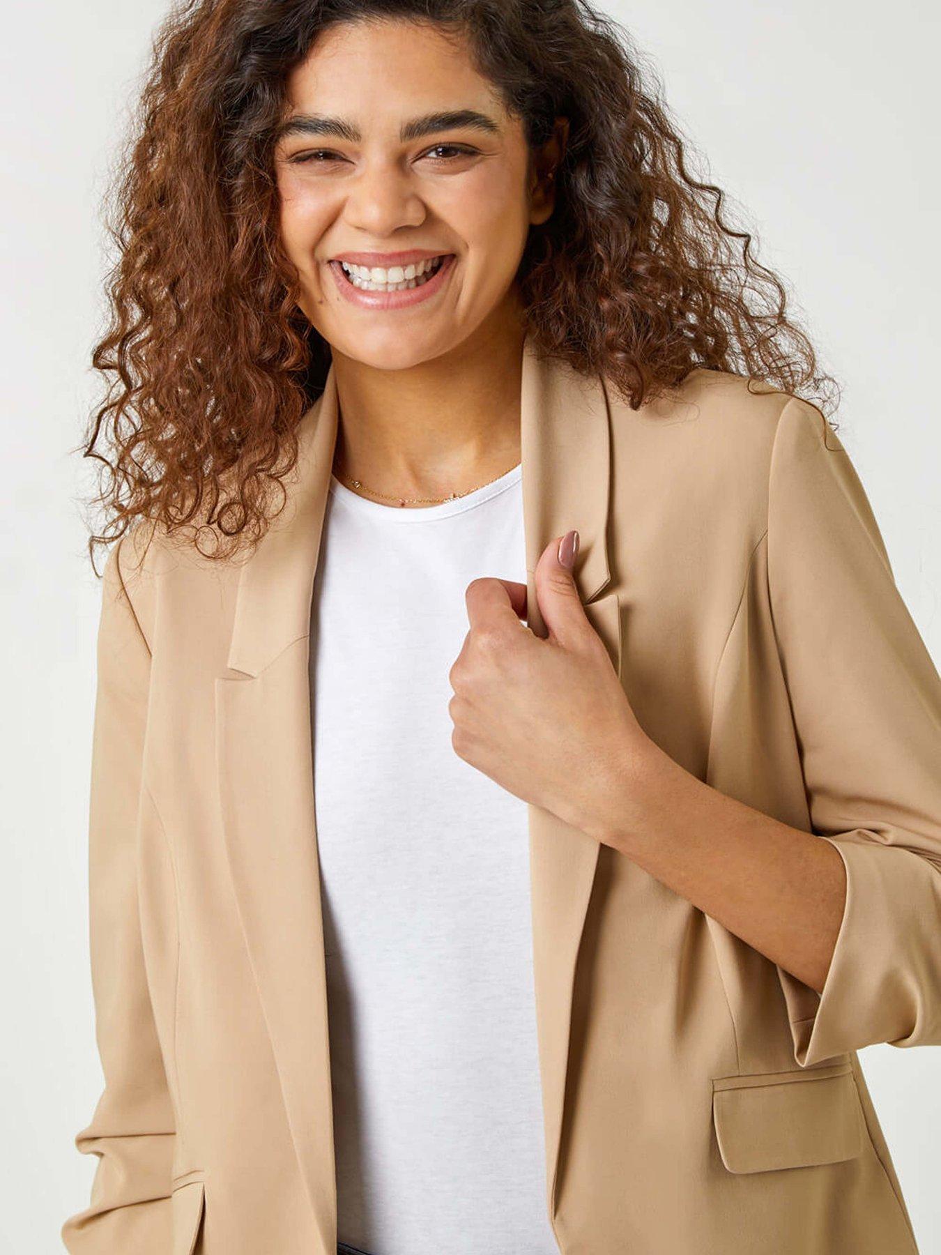 roman-ruched-34-sleeve-stretch-blazer-naturaldetail