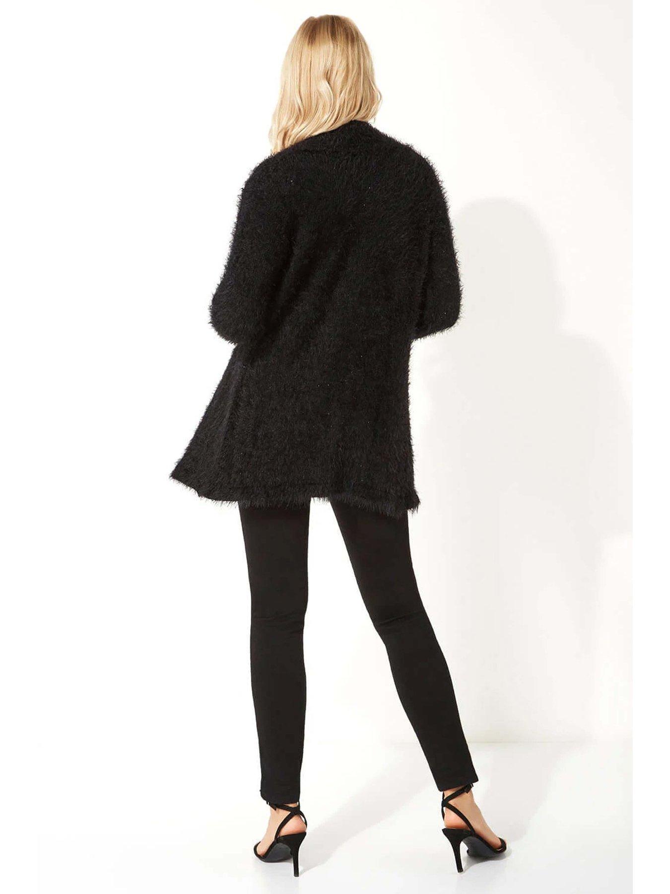 roman-fluffy-long-sleeve-cardigan-blackstillFront