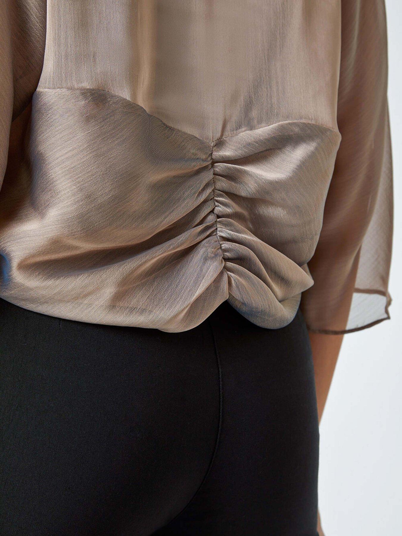 roman-ruched-hem-chiffon-bolero-golddetail