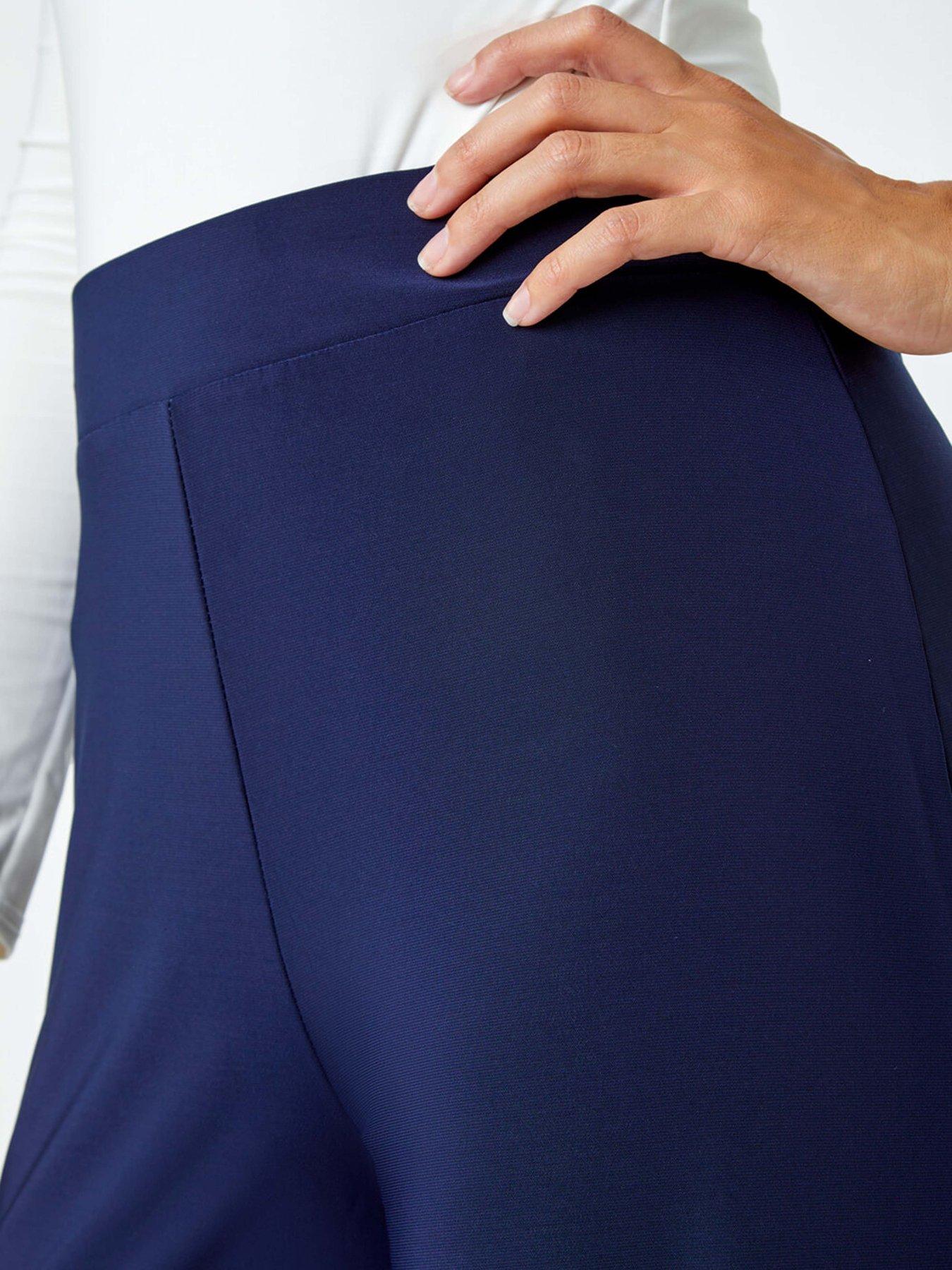 Image 5 of 5 of Roman Wide Leg Stretch Trousers - Navy