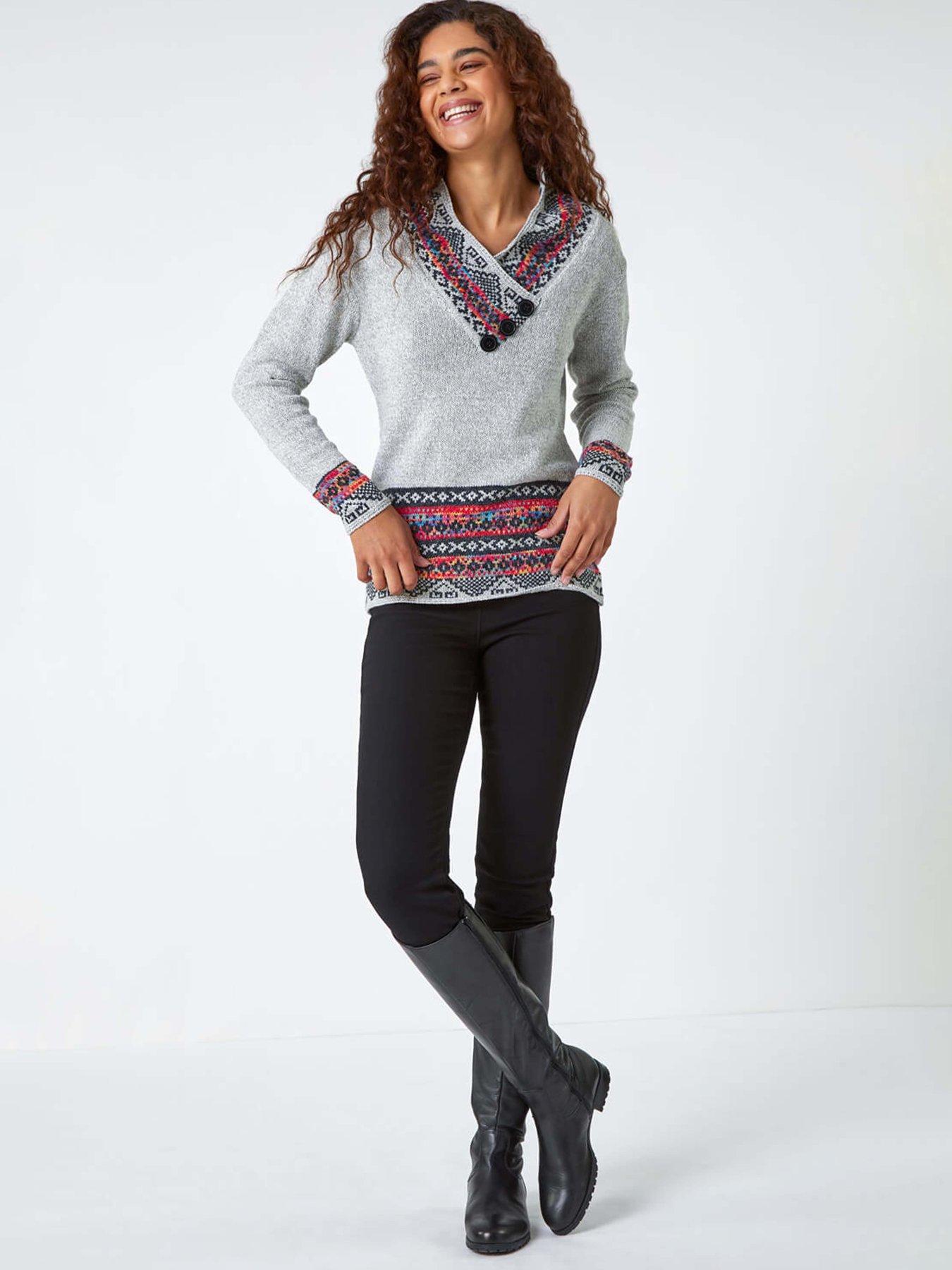 roman-nordic-print-button-detail-v-neck-jumper-greyback