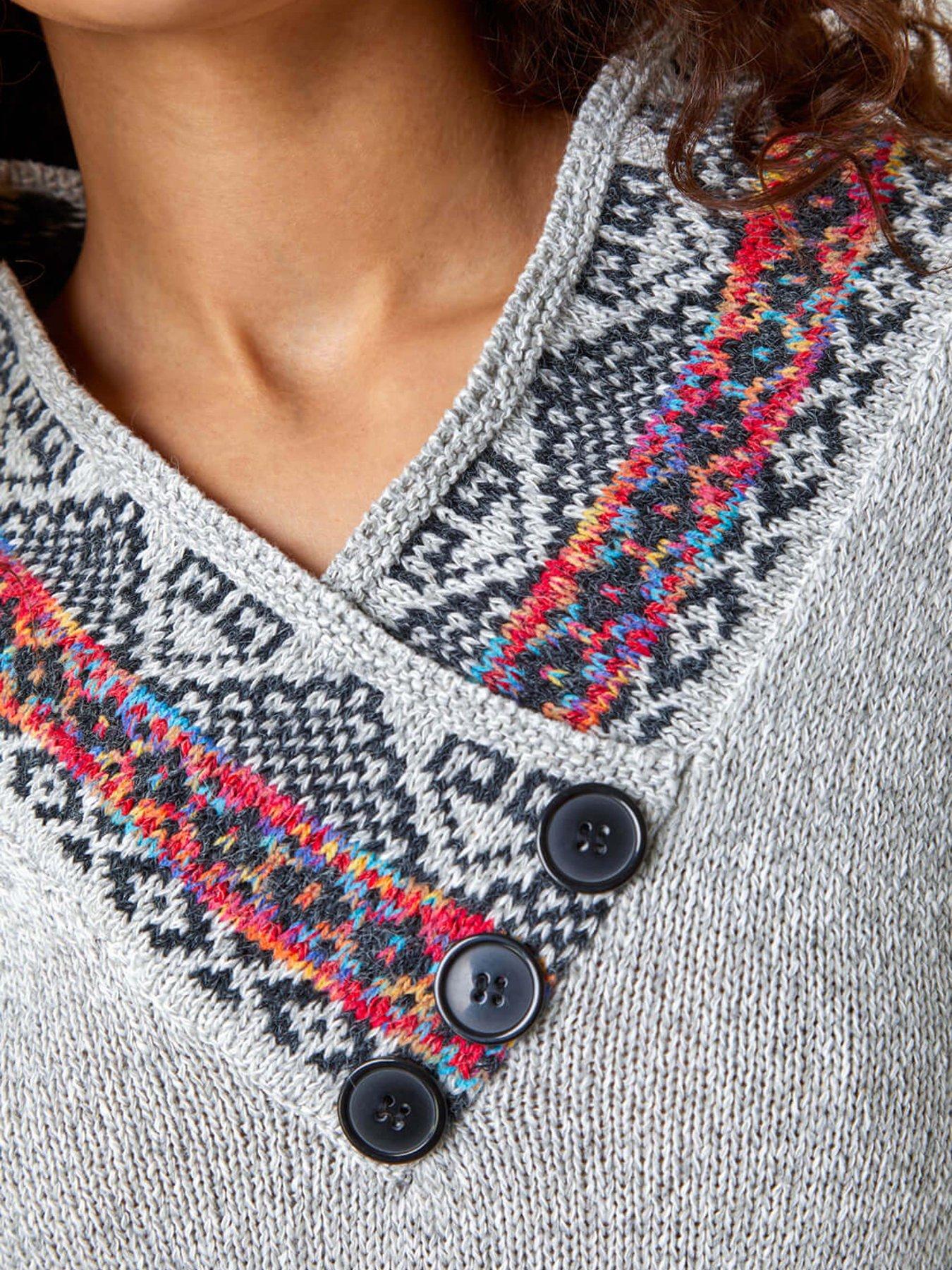 roman-nordic-print-button-detail-v-neck-jumper-greydetail