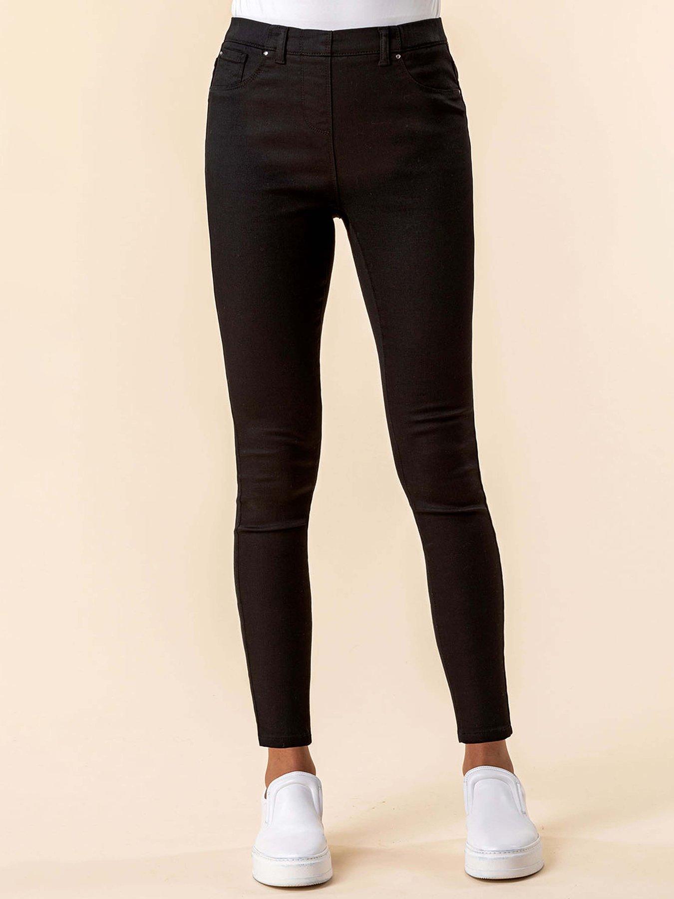 Roman Ultimate Denim Cropped Jegging (29 Inch) - Black