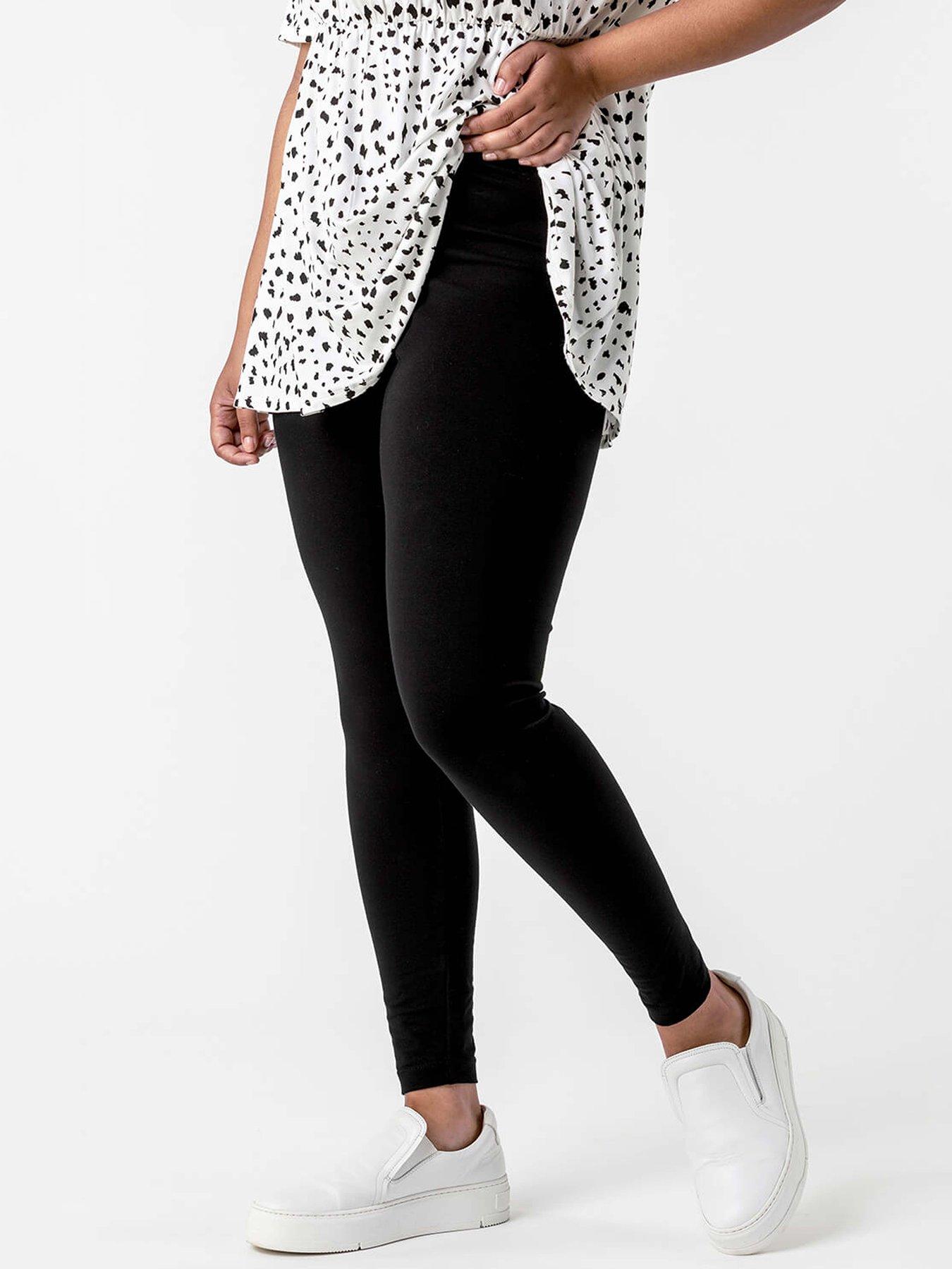 roman-curve-stretch-plain-leggings-blackfront