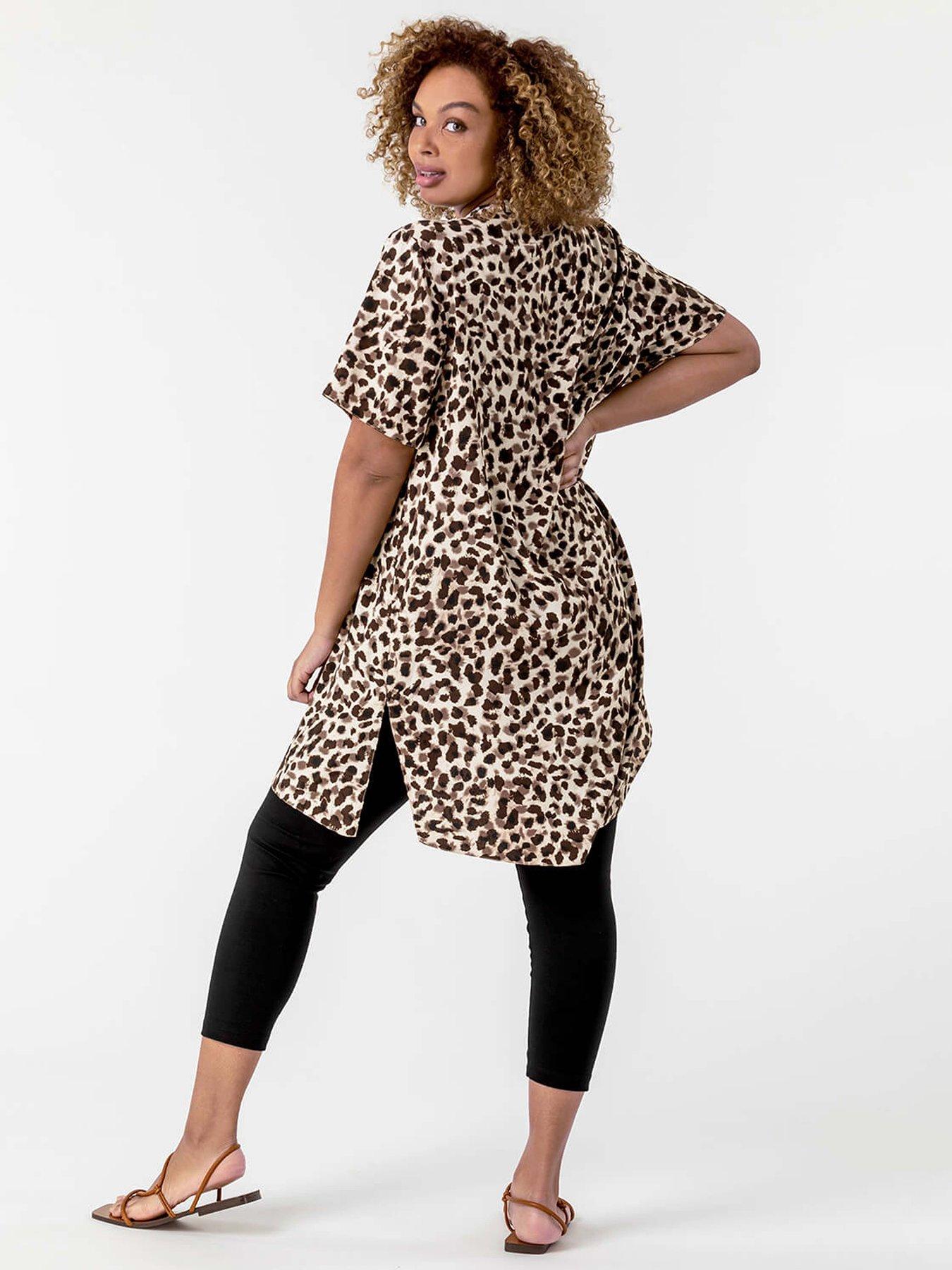 Image 2 of 4 of Roman Curve Plain Cropped Leggings - Black