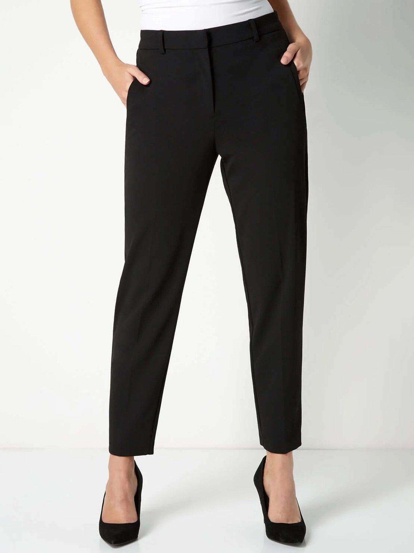 Roman Short Straight Leg Stretch Trouser - Black