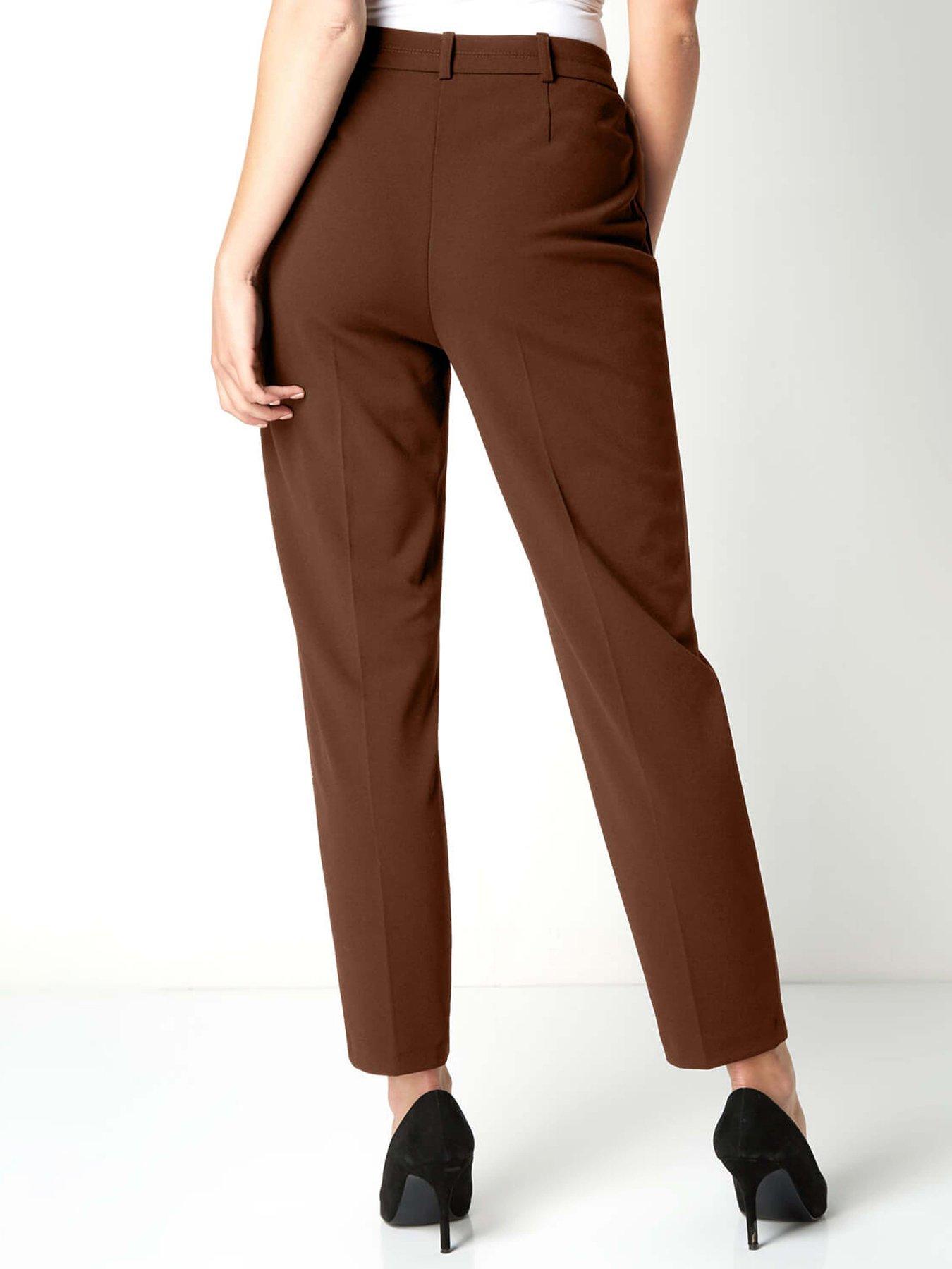 roman-short-straight-leg-stretch-trouser-chocolatestillFront