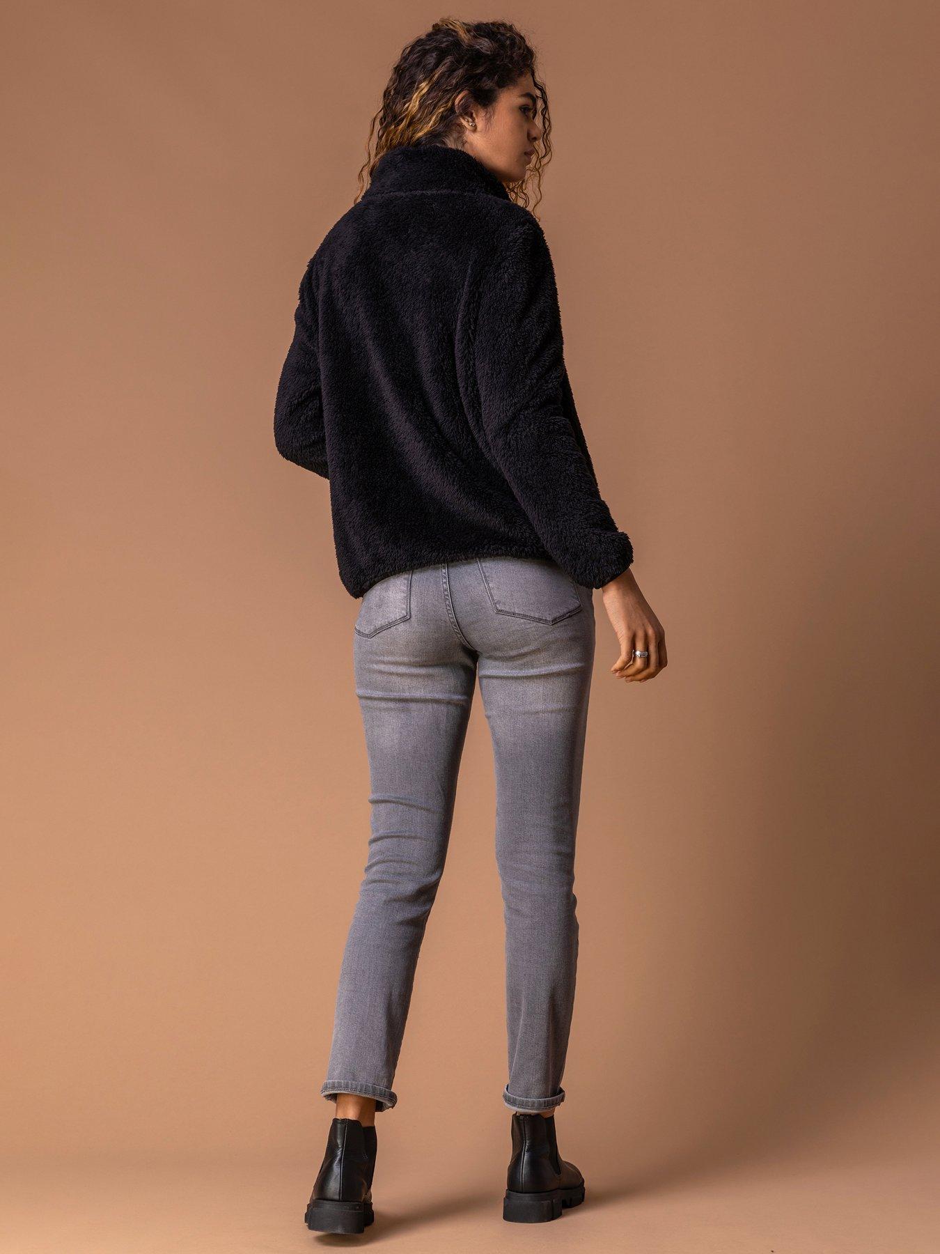 roman-soft-sherpa-fleece-jacket-blackstillFront