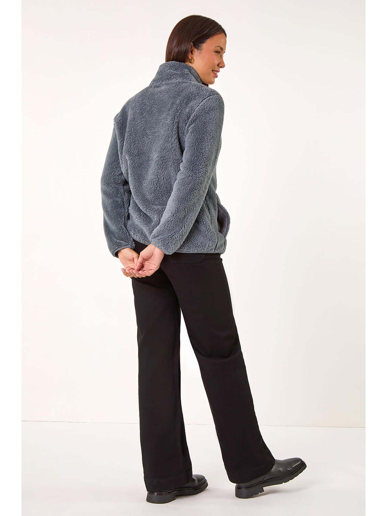 roman-soft-sherpa-fleece-jacket-dark-greystillFront