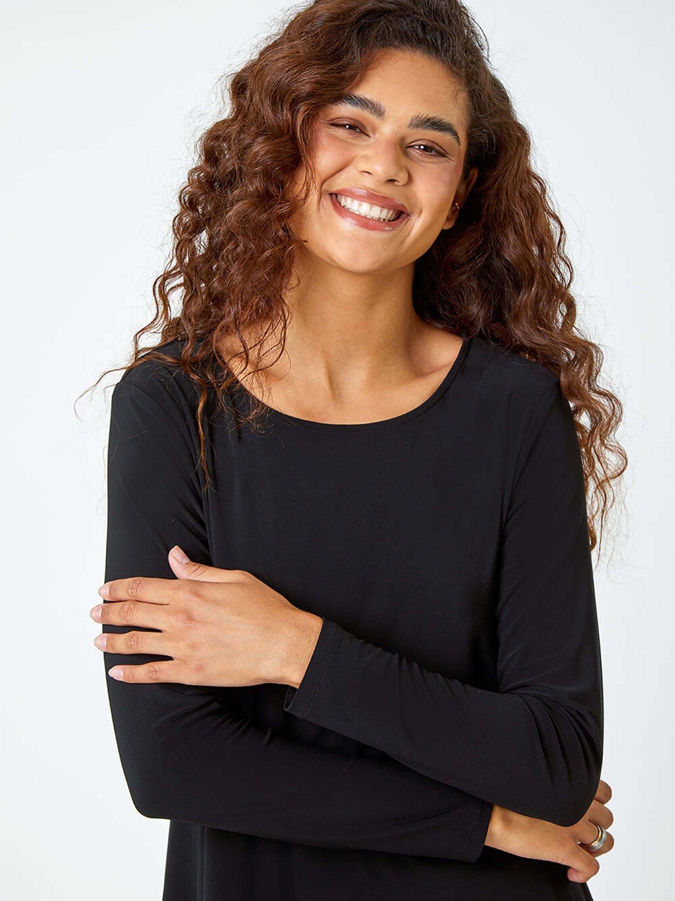 roman-sequin-hem-stretch-tunic-top-blackoutfit