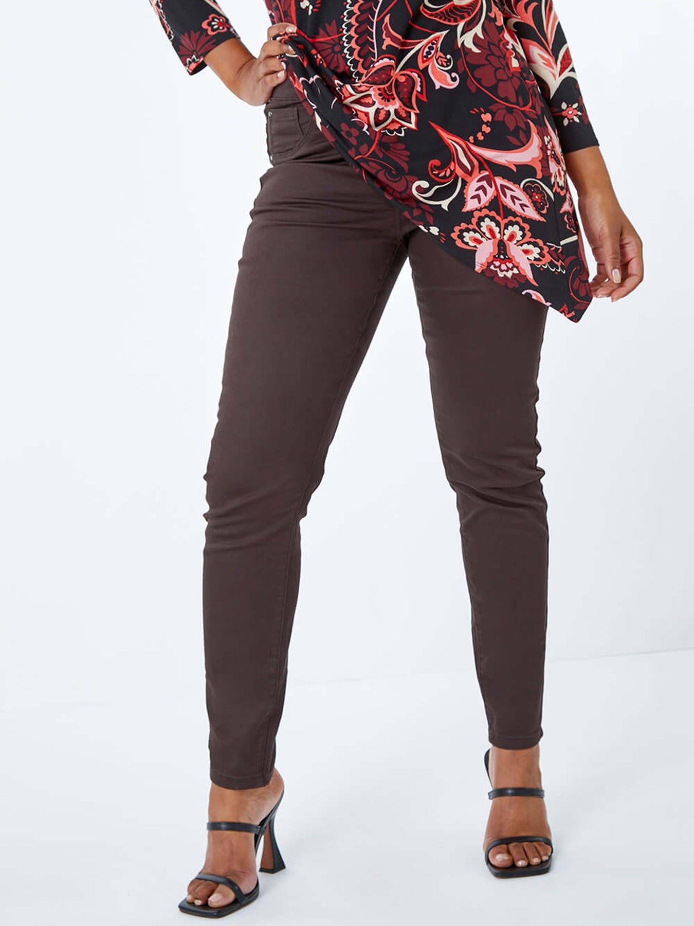 Roman Petite Stretch Denim Jegging - Chocolate