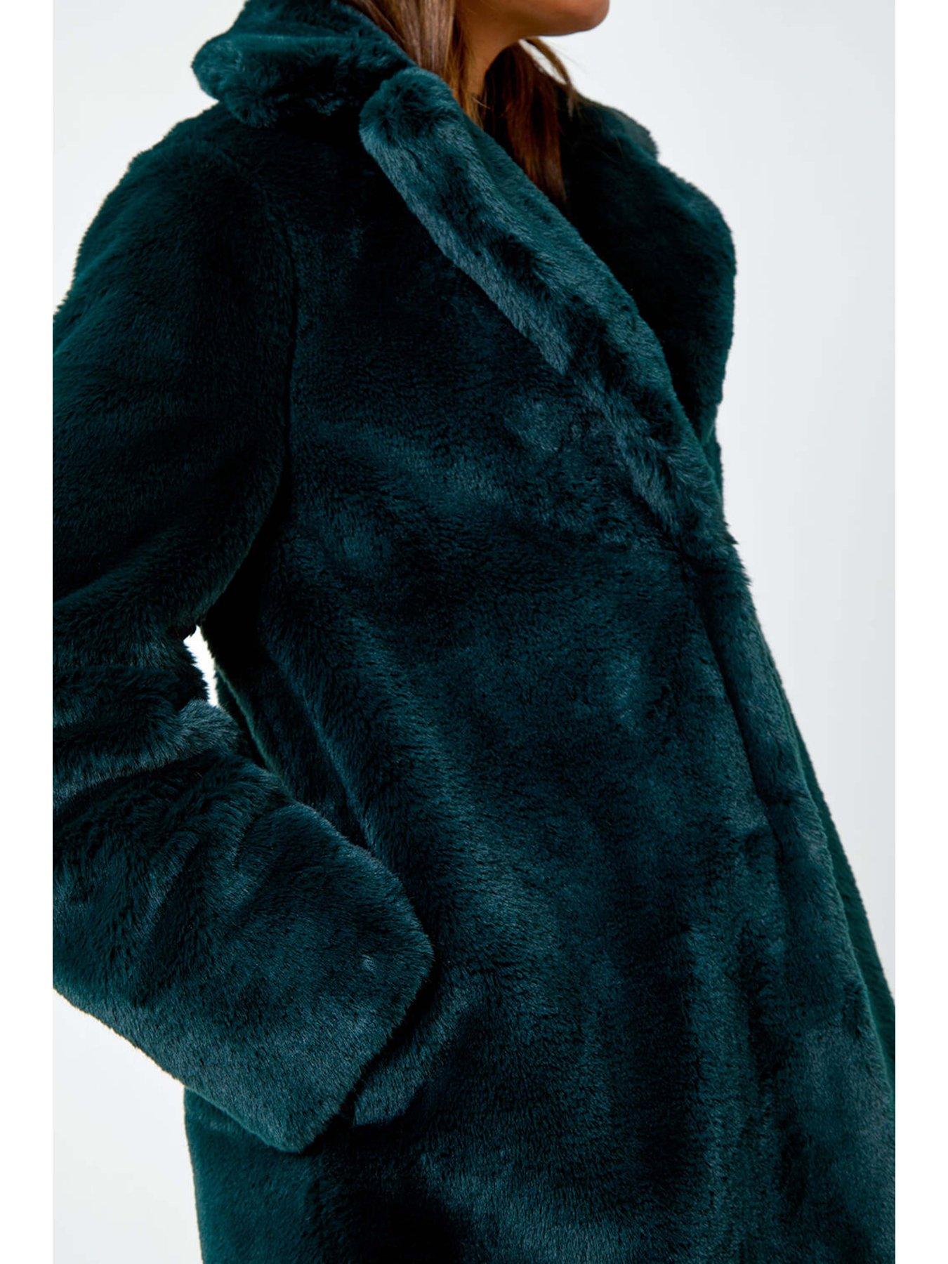 roman-faux-fur-longline-coat-emeralddetail