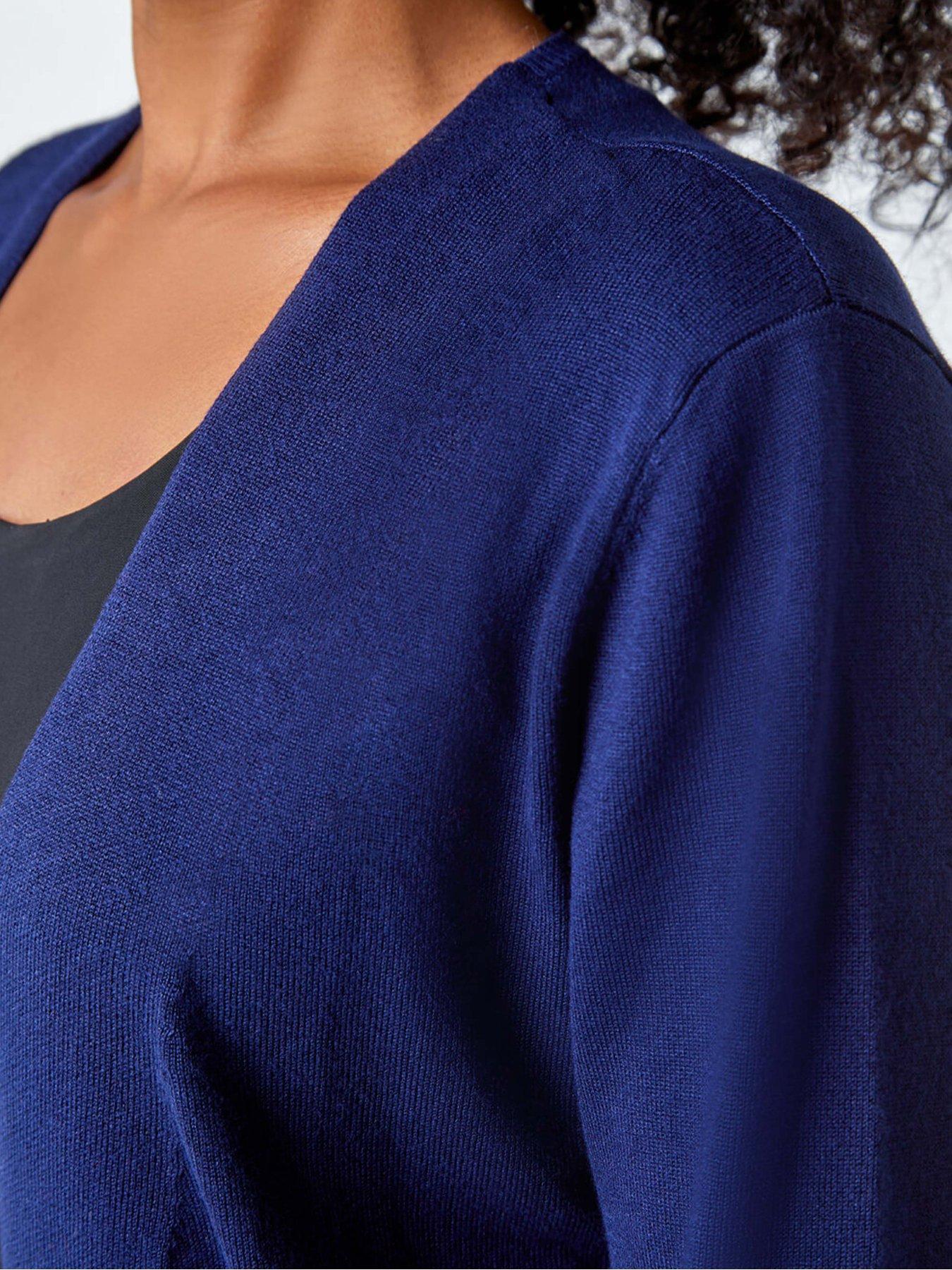roman-petite-plain-stretch-cardigan-navydetail