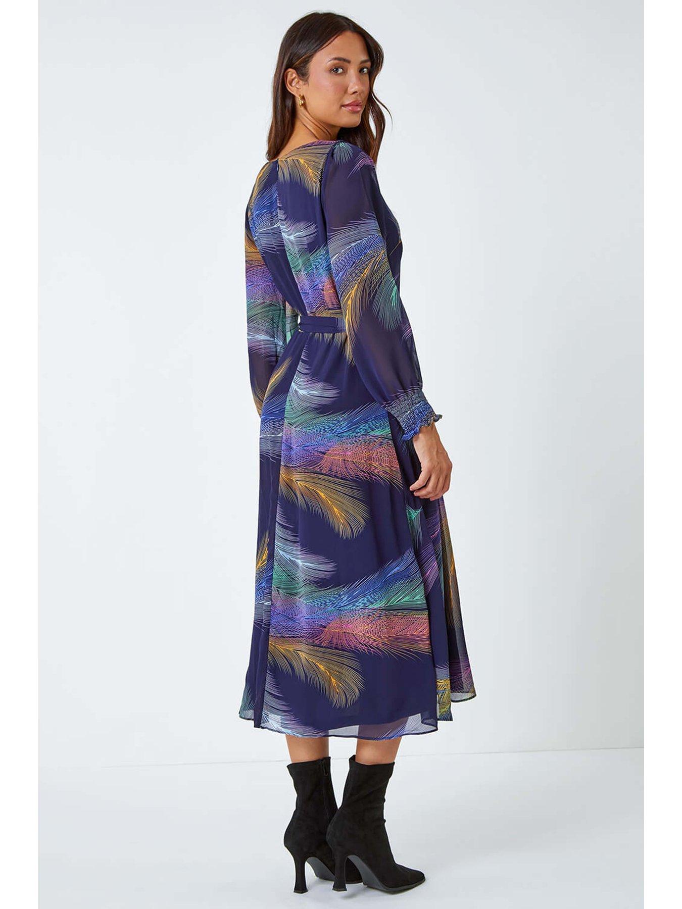 roman-feather-print-belted-midi-dress-purplestillFront