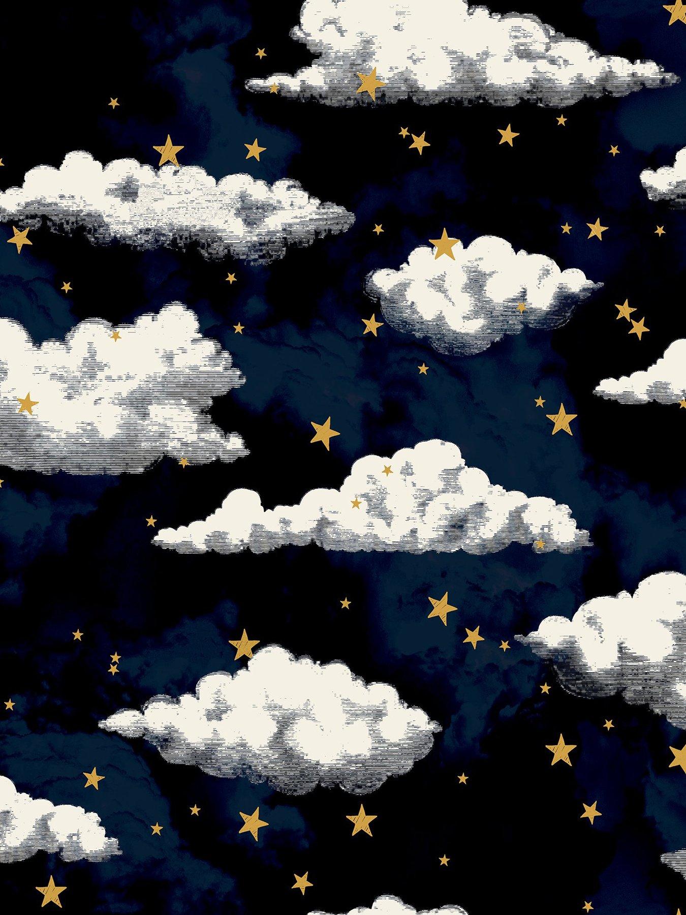 arthouse-arthouse-stars-and-clouds-navy-wallpaperstillFront