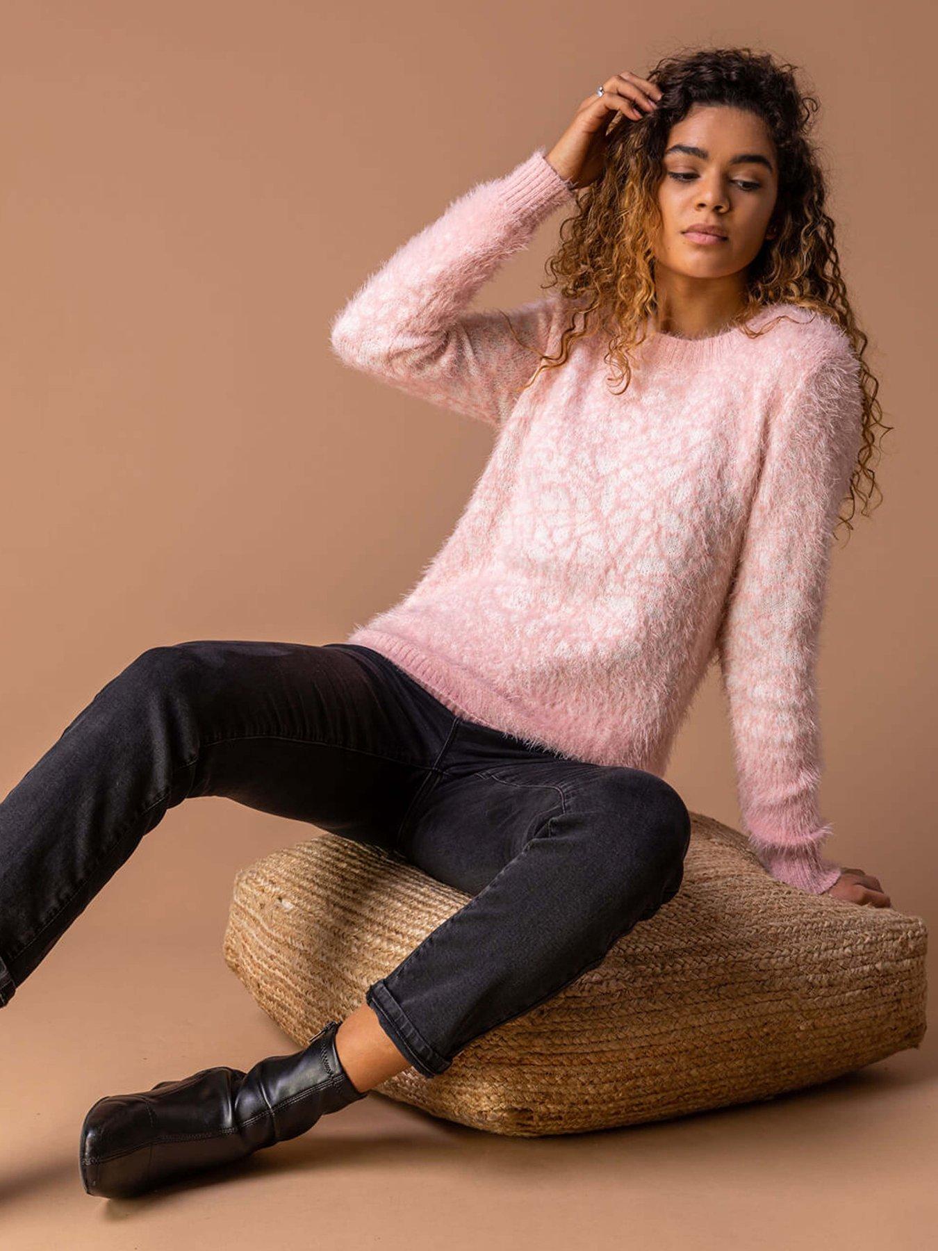 roman-mosaic-print-fluffy-jumper-light-pinkback