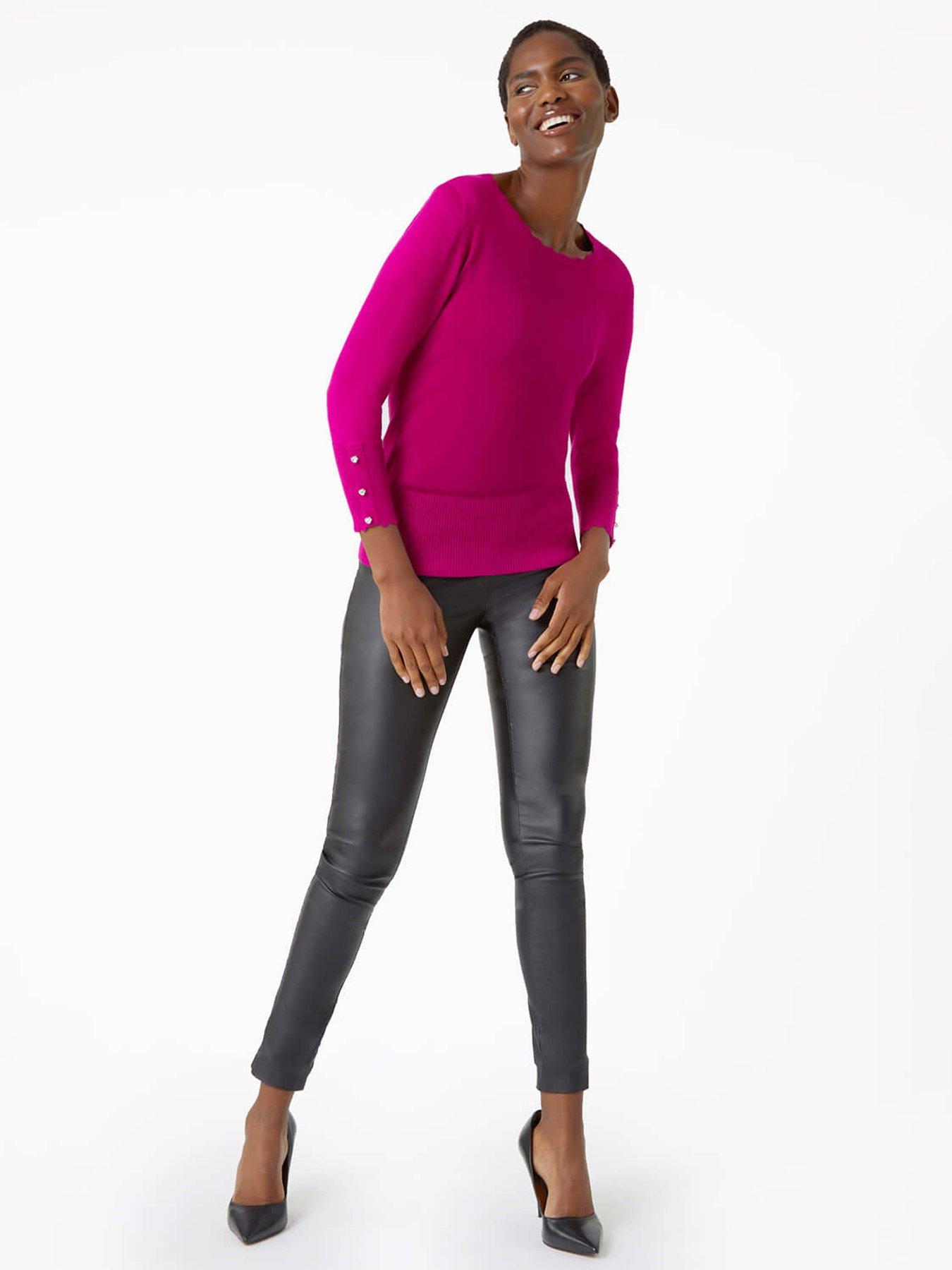 roman-diamante-button-scallop-edge-jumper-fuchsiaback