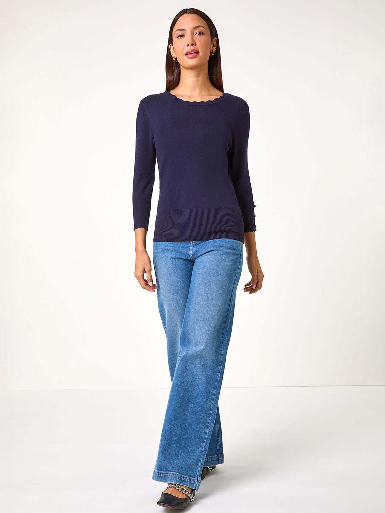 roman-diamante-button-scallop-edge-jumper-midnight-blueoutfit