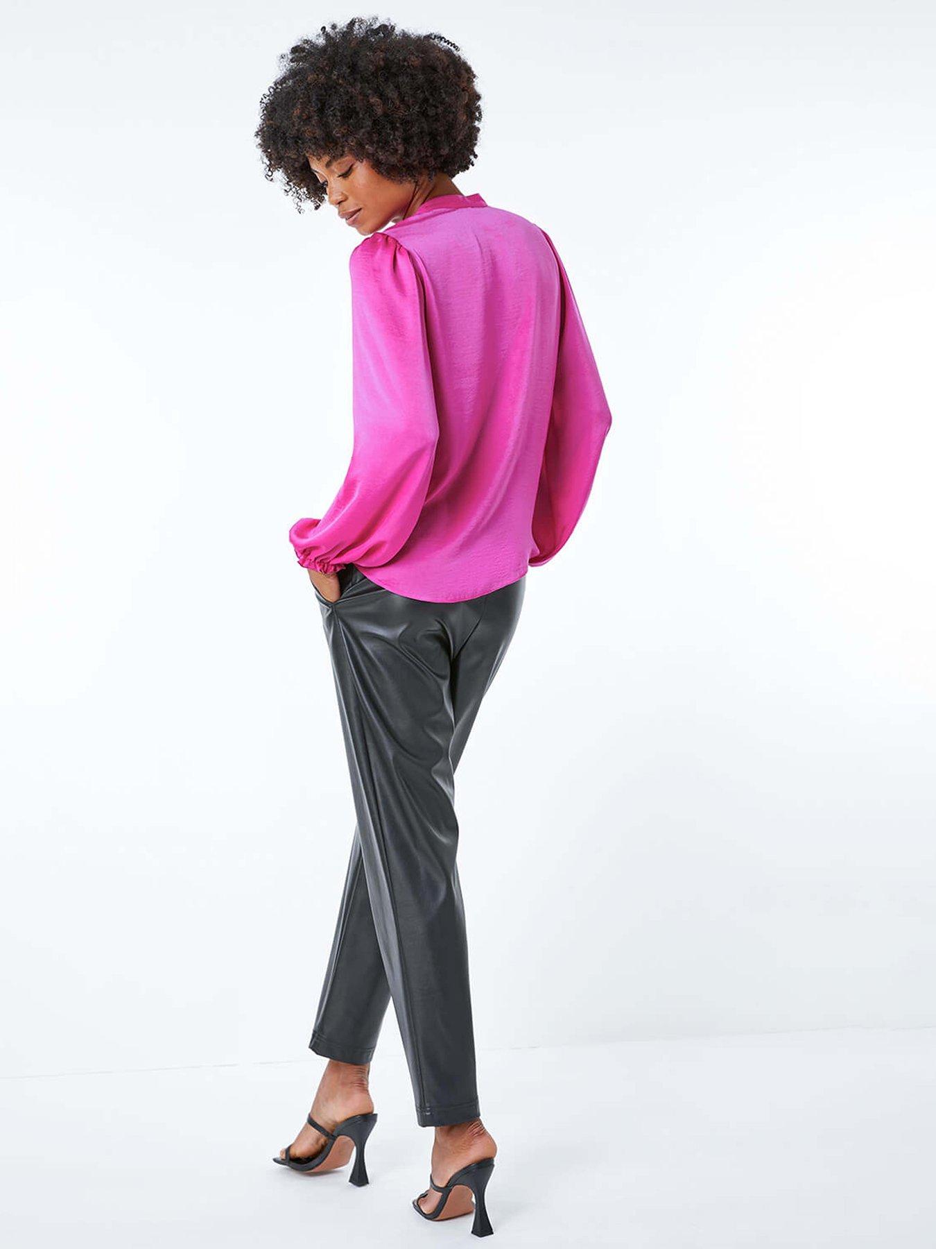 roman-satin-ruffle-neck-blouse-cerisestillFront