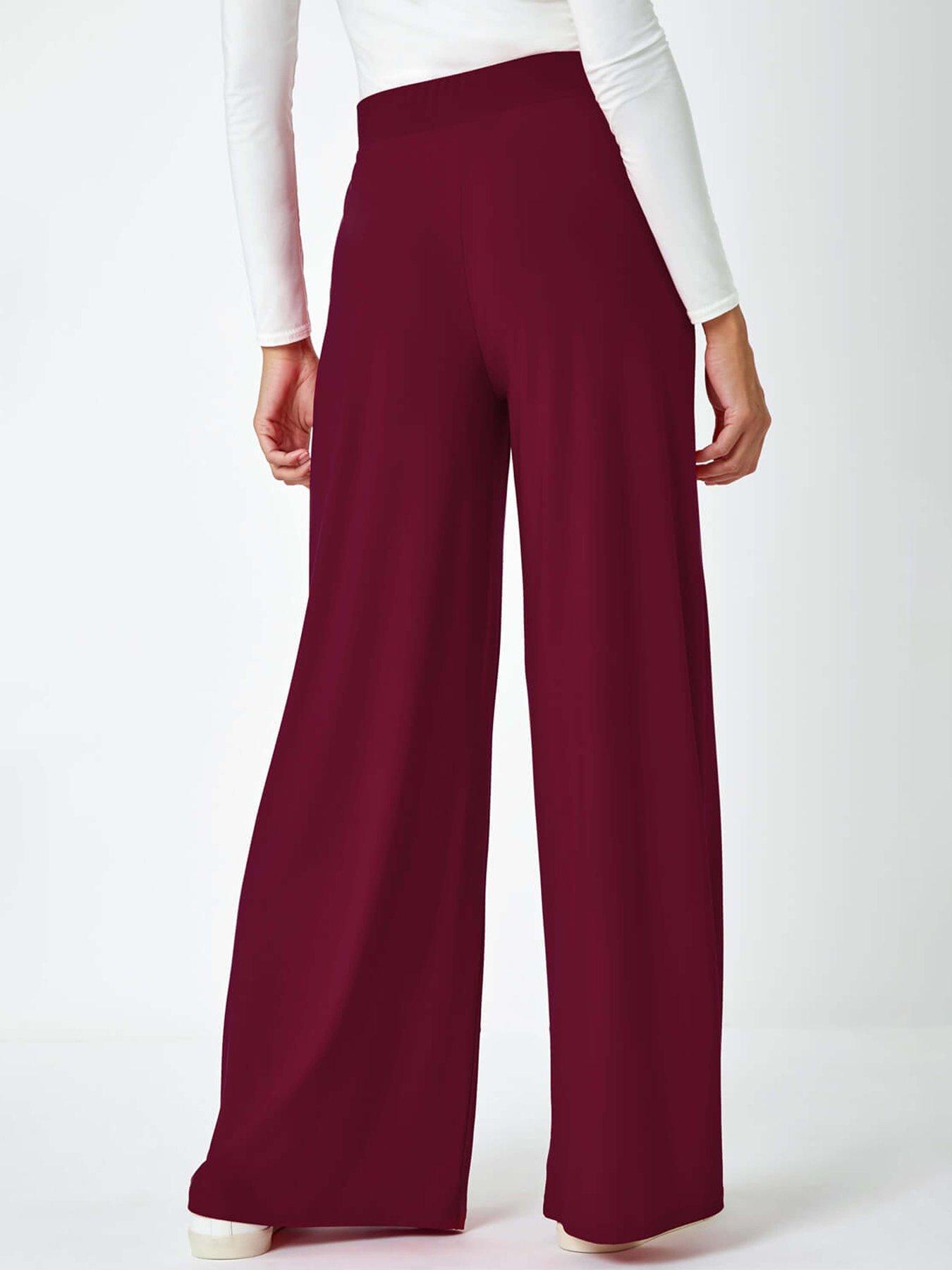 roman-wide-leg-stretch-trousers-winestillFront