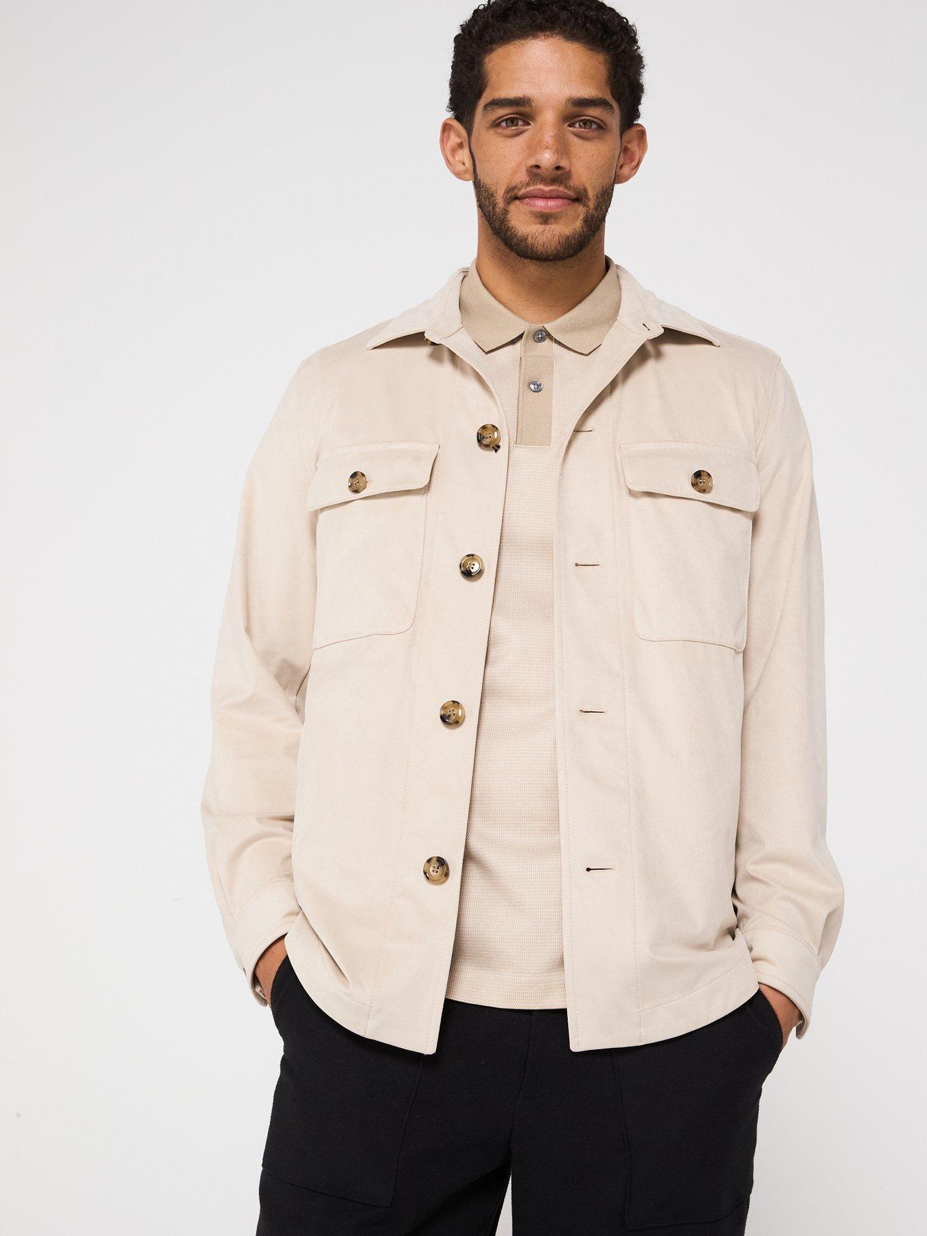 Image 1 of 6 of BOSS C-Carper Soft Brushed Overshirt - Light Beige