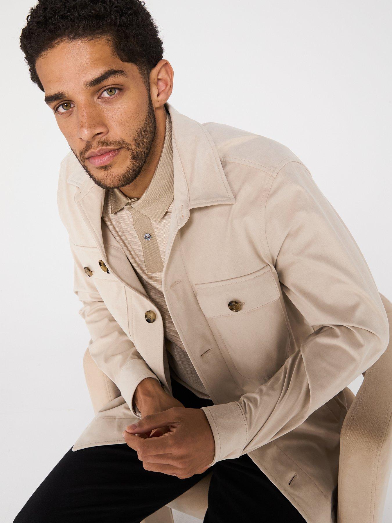 Image 4 of 6 of BOSS C-Carper Soft Brushed Overshirt - Light Beige