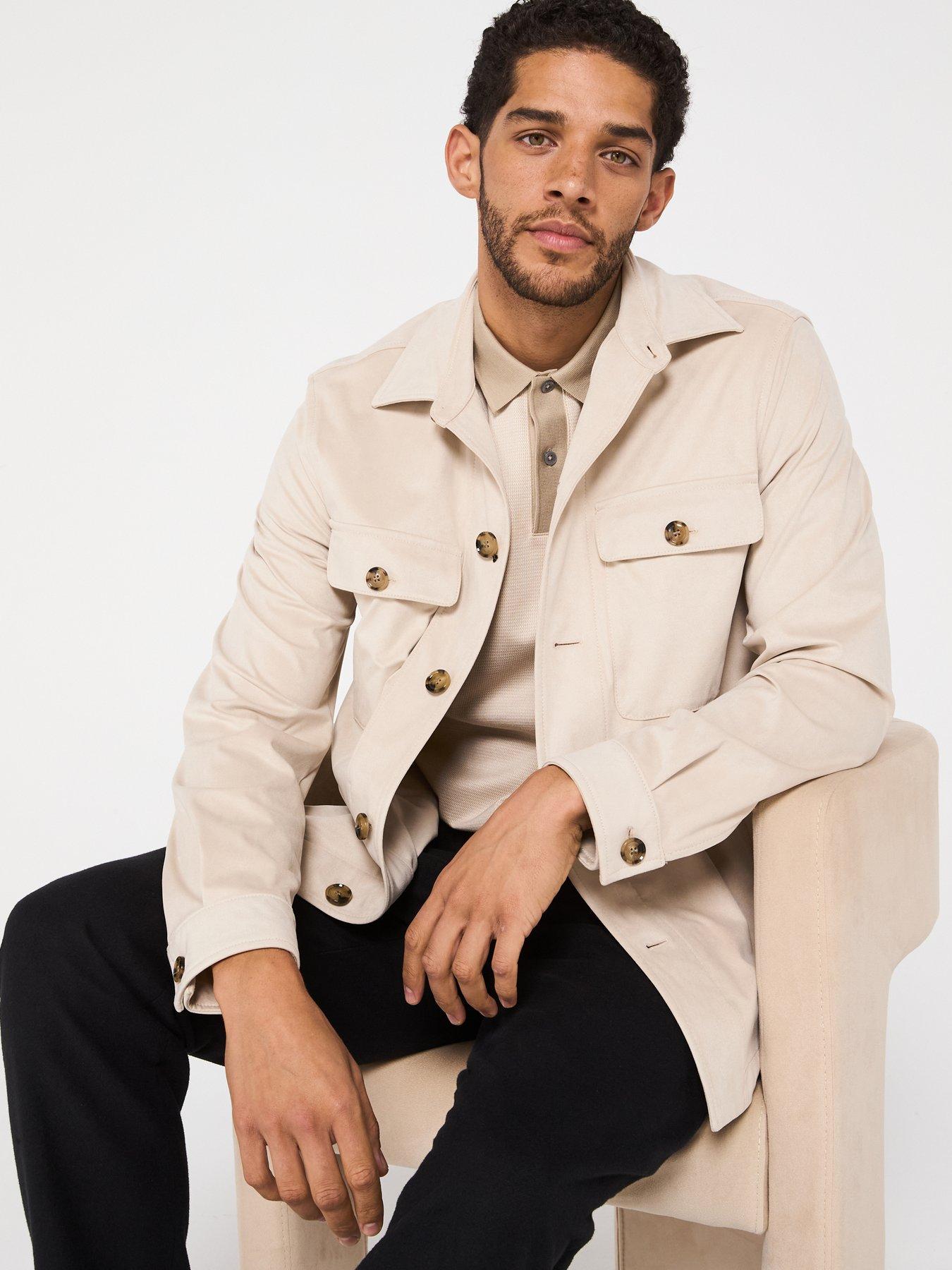 Image 5 of 6 of BOSS C-Carper Soft Brushed Overshirt - Light Beige