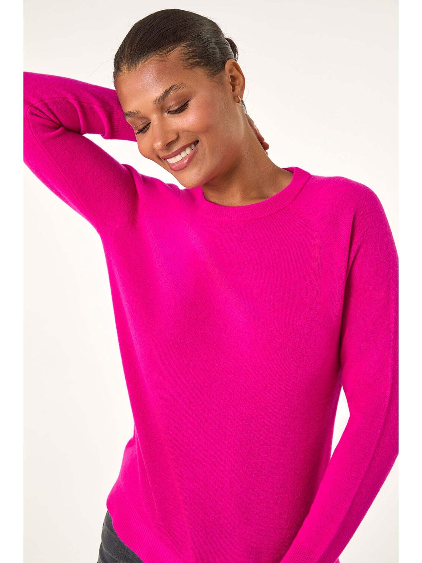 roman-plain-soft-crew-neck-jumper-ceriseoutfit