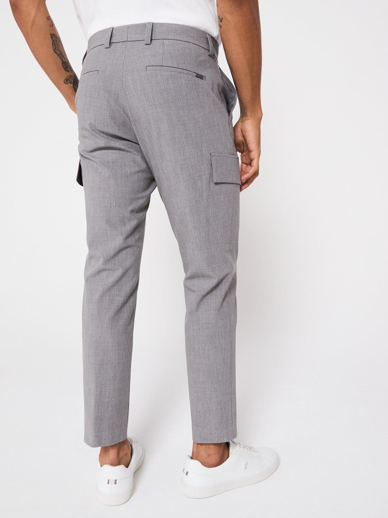 Image 2 of 6 of BOSS P-Pepe 251 Flannel Cargo Pants - Grey