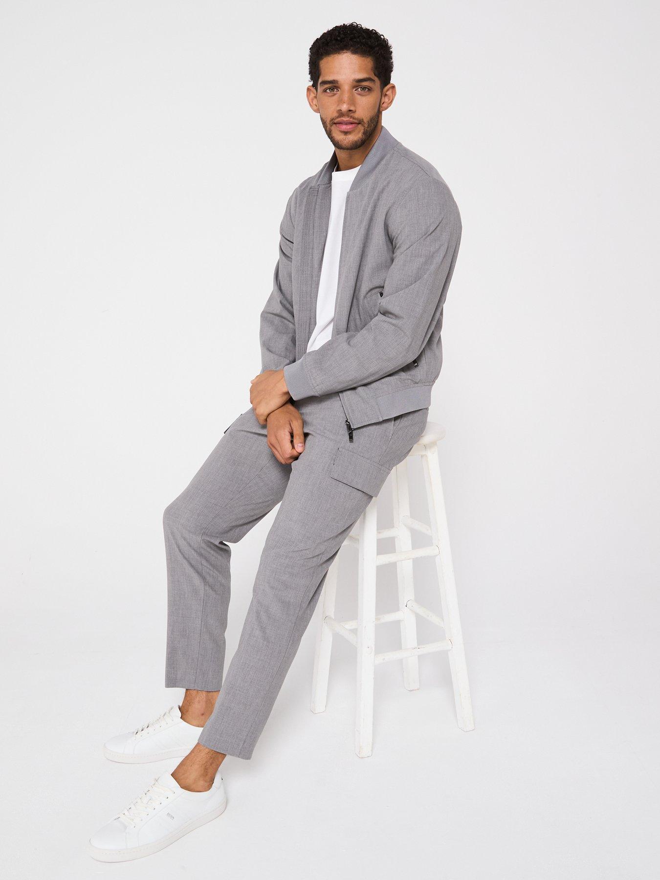 Image 5 of 6 of BOSS P-Pepe 251 Flannel Cargo Pants - Grey