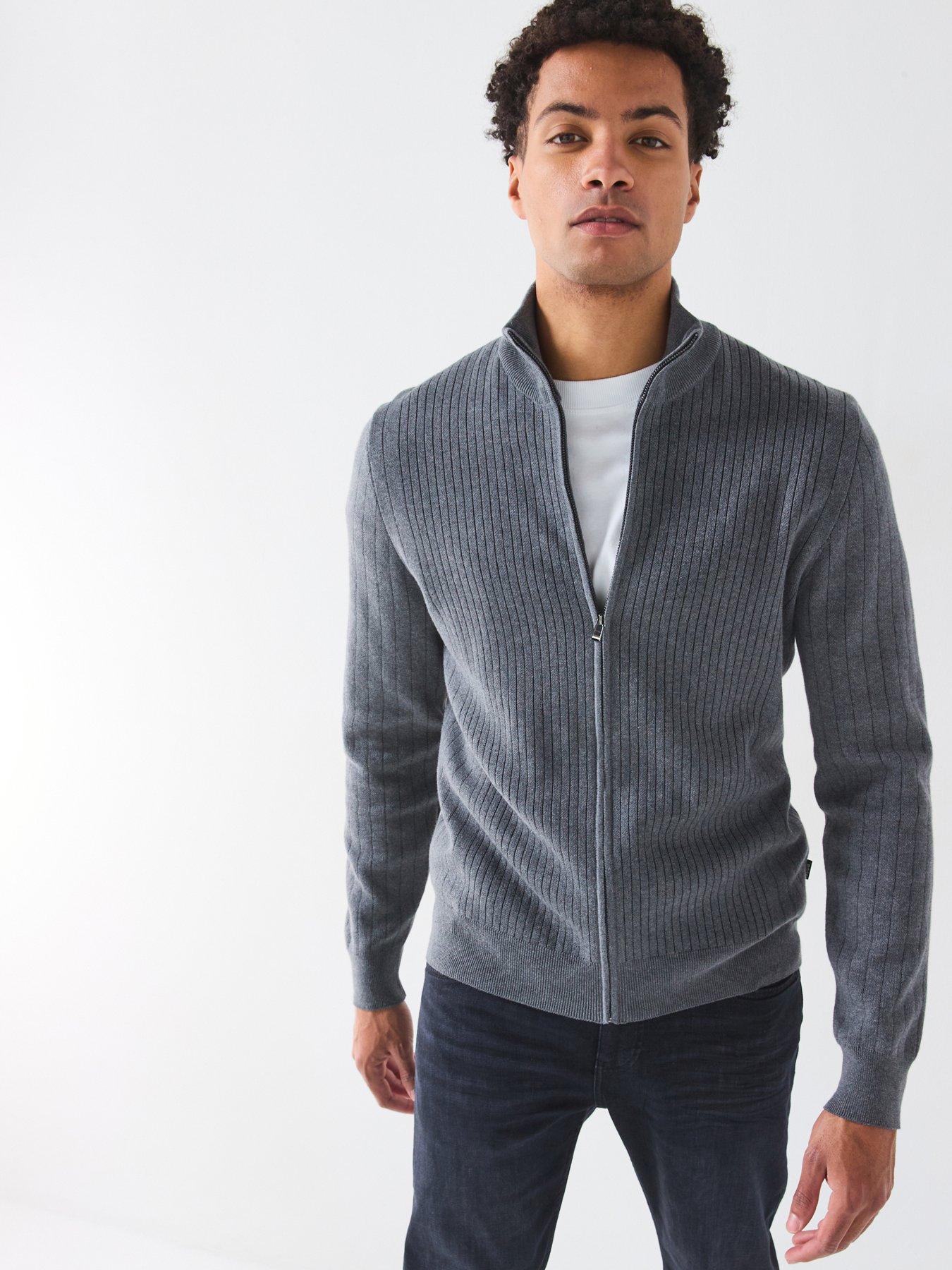 boss-h-bejino-regular-fit-ribbed-zip-through-knitted-jumper-grey