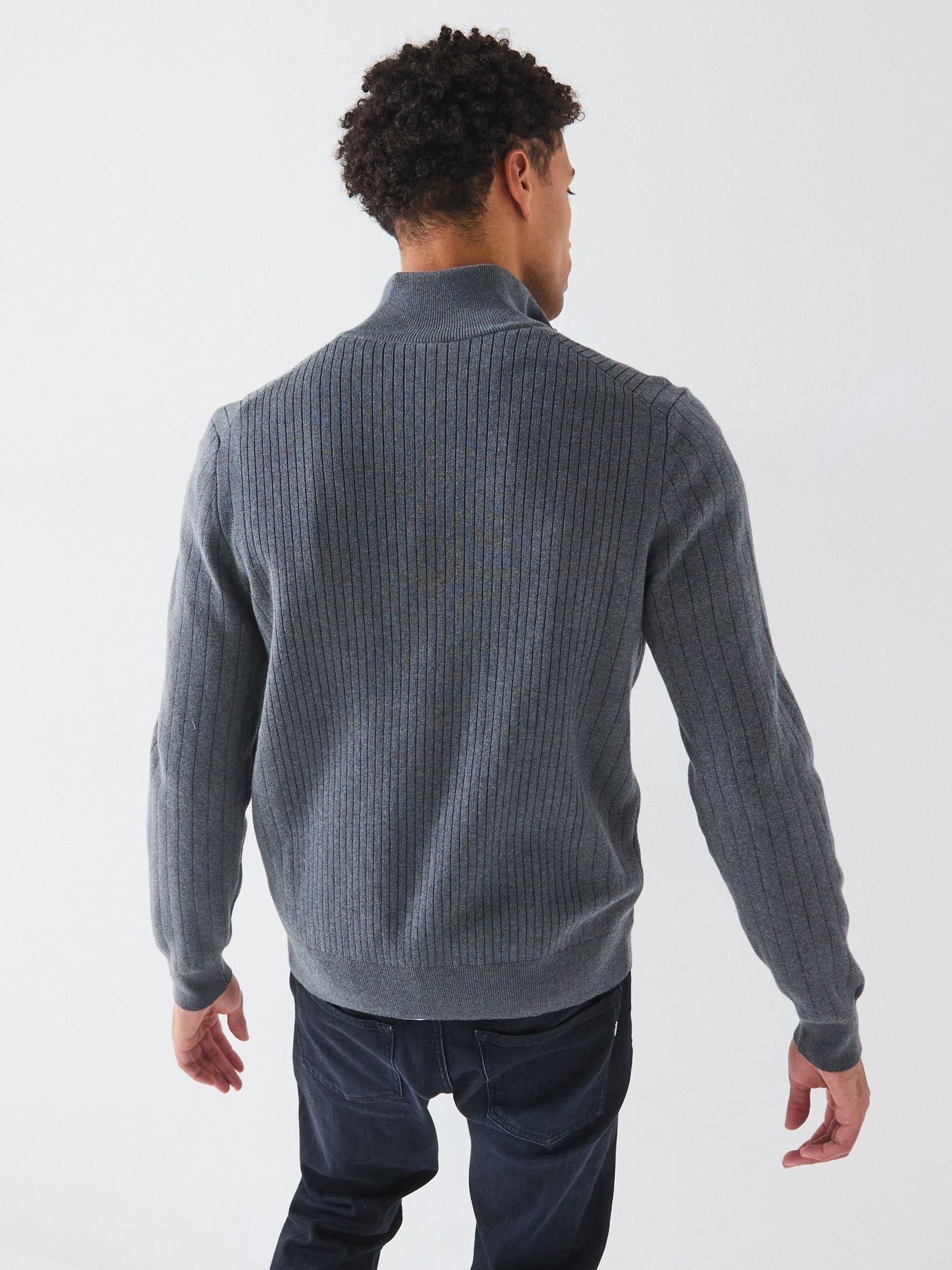 boss-h-bejino-regular-fit-ribbed-zip-through-knitted-jumper-greystillFront