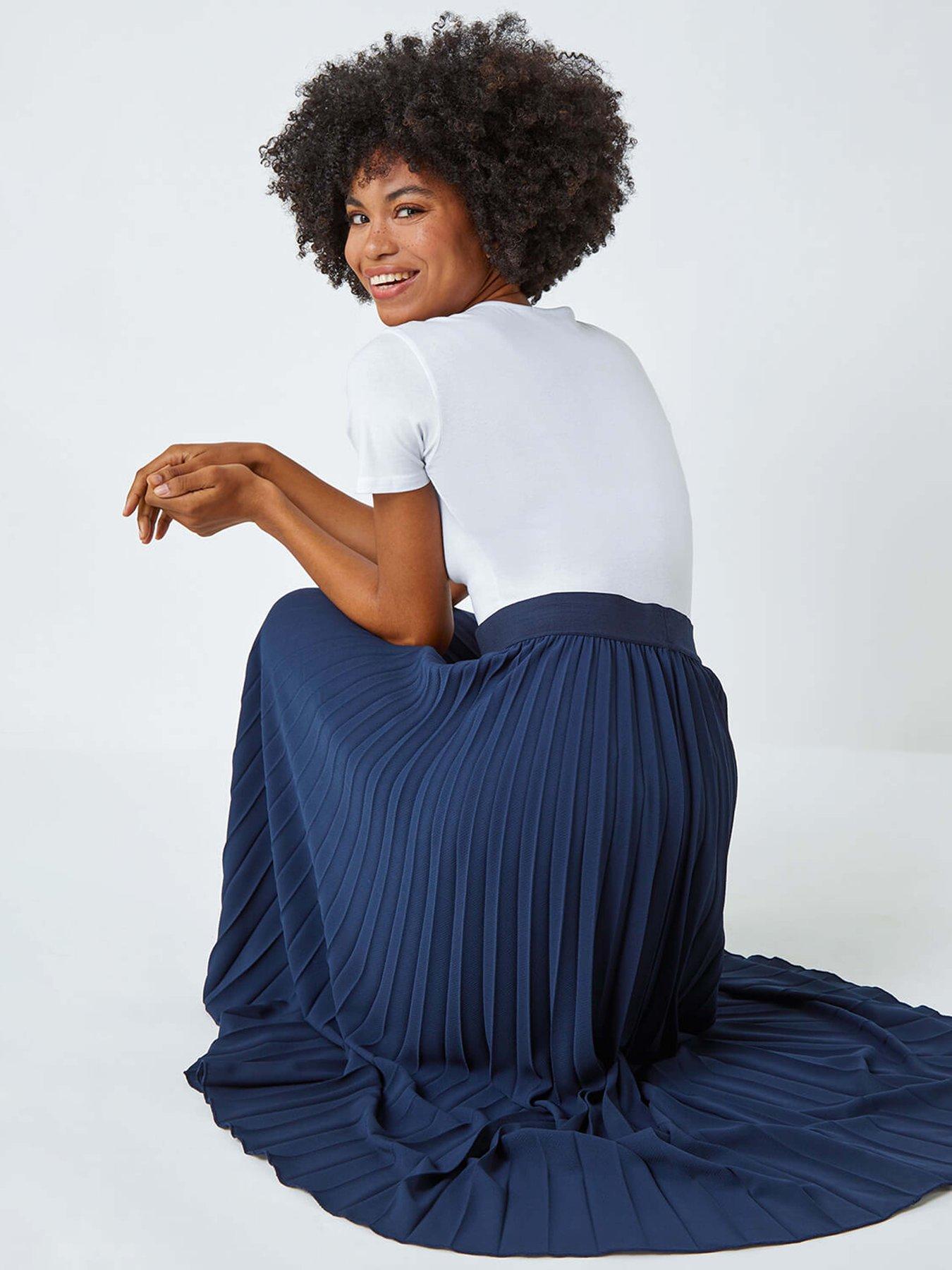 roman-pleated-maxi-stretch-skirt-navydetail