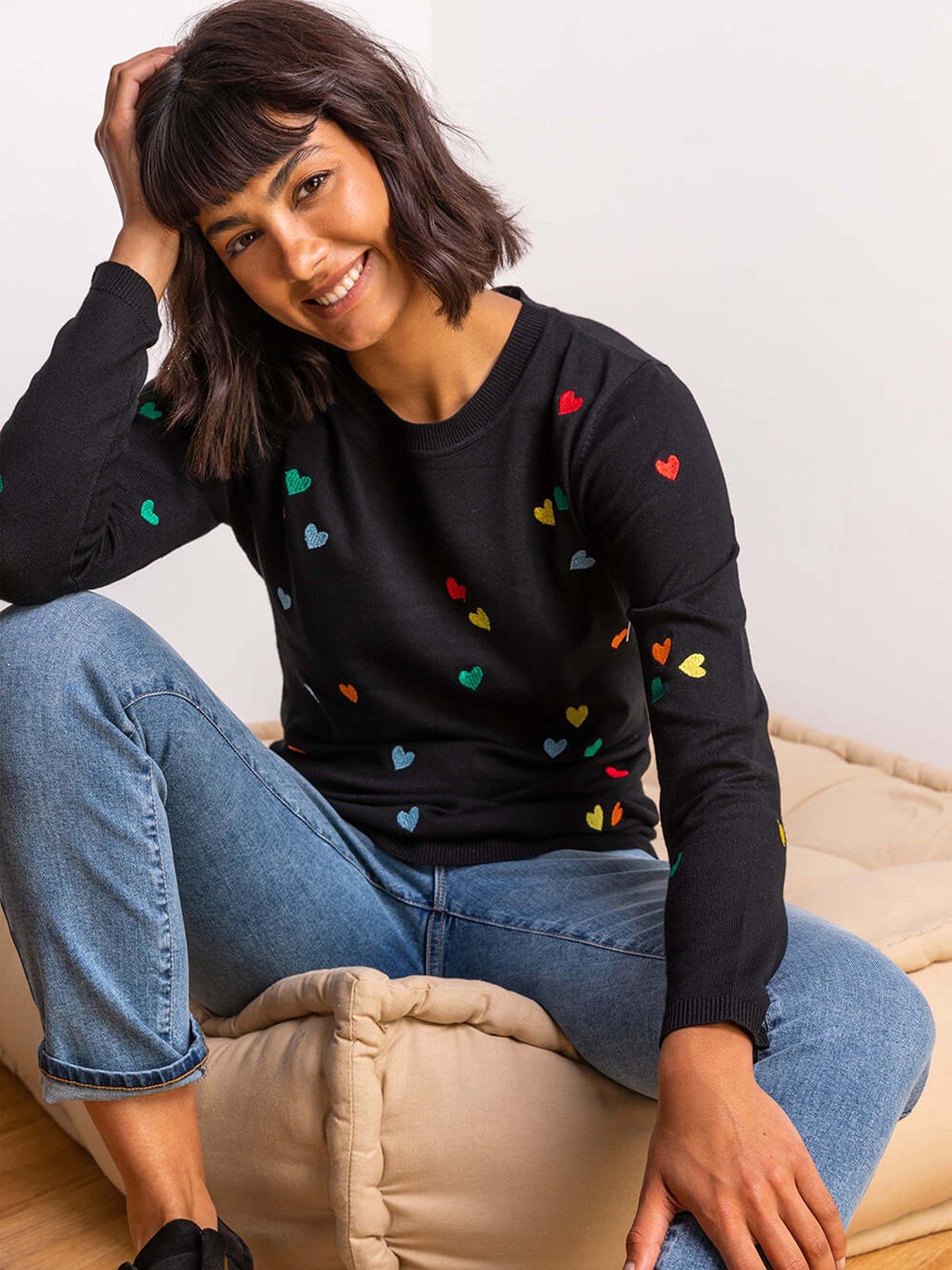 roman-heart-print-embroidered-jumper-blackfront