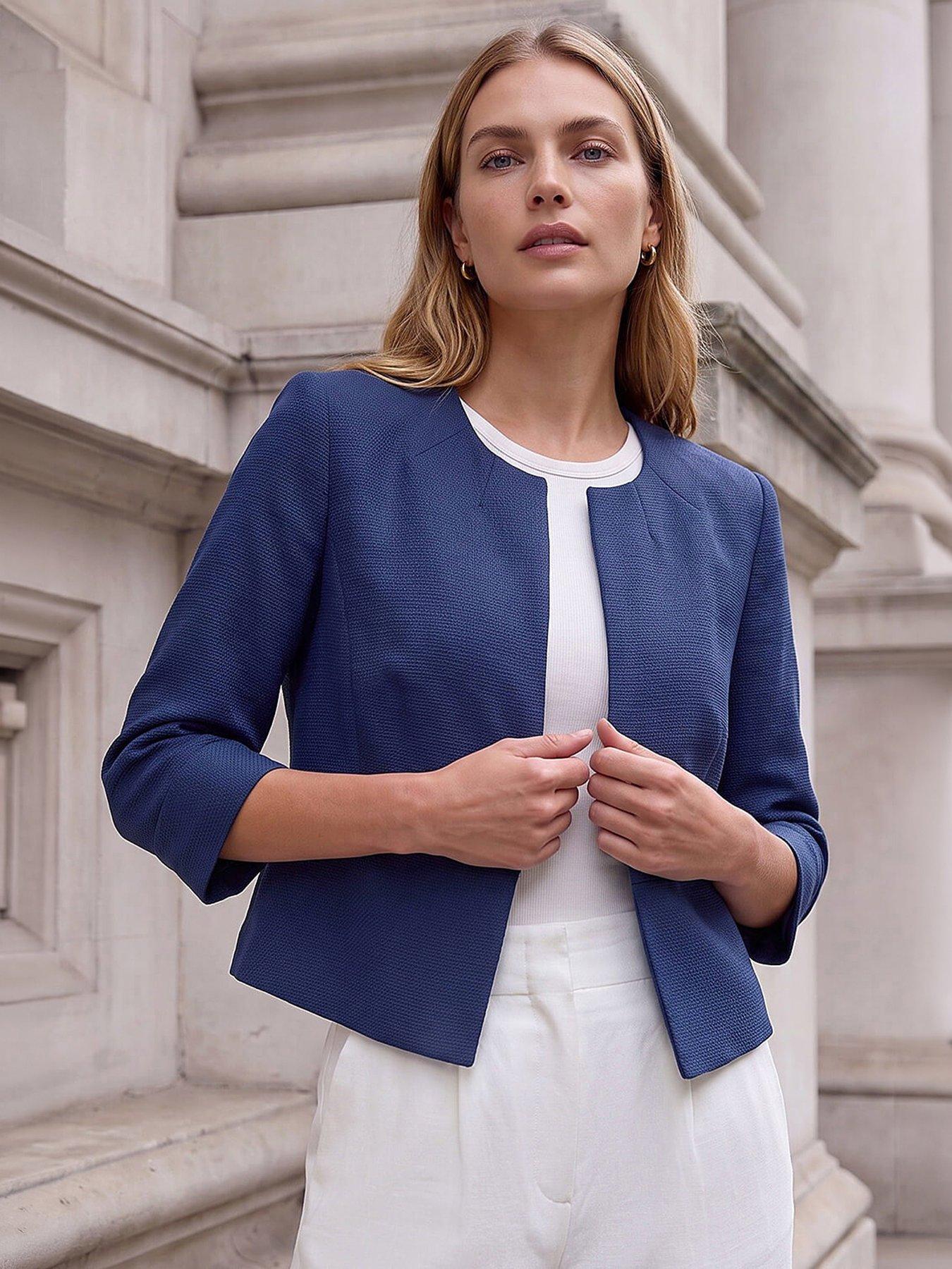 roman-34-sleeve-tailored-jacquard-jacket-navy