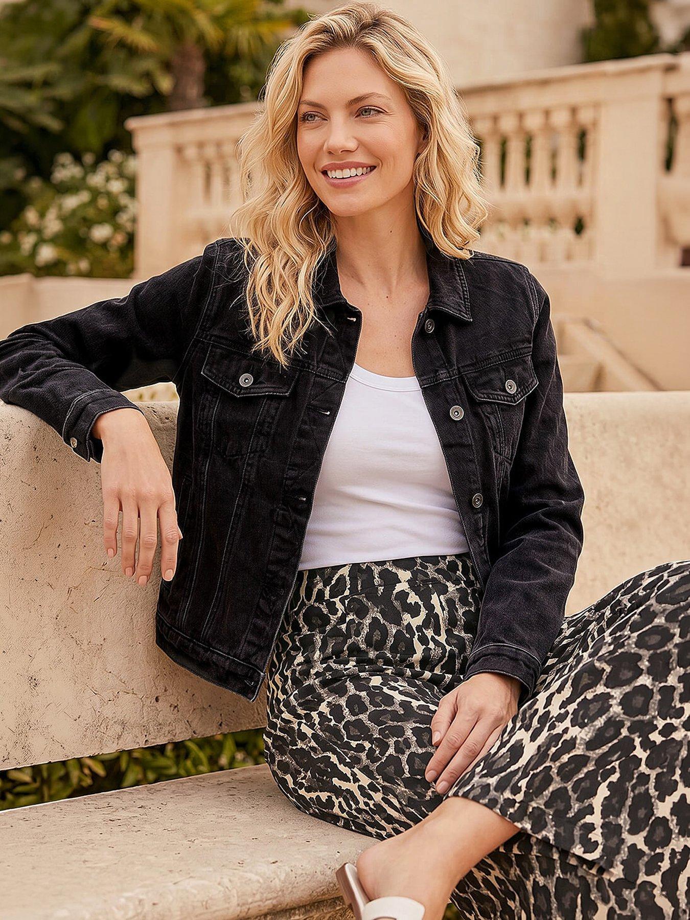 Roman Classic Cotton Denim Jacket - Black