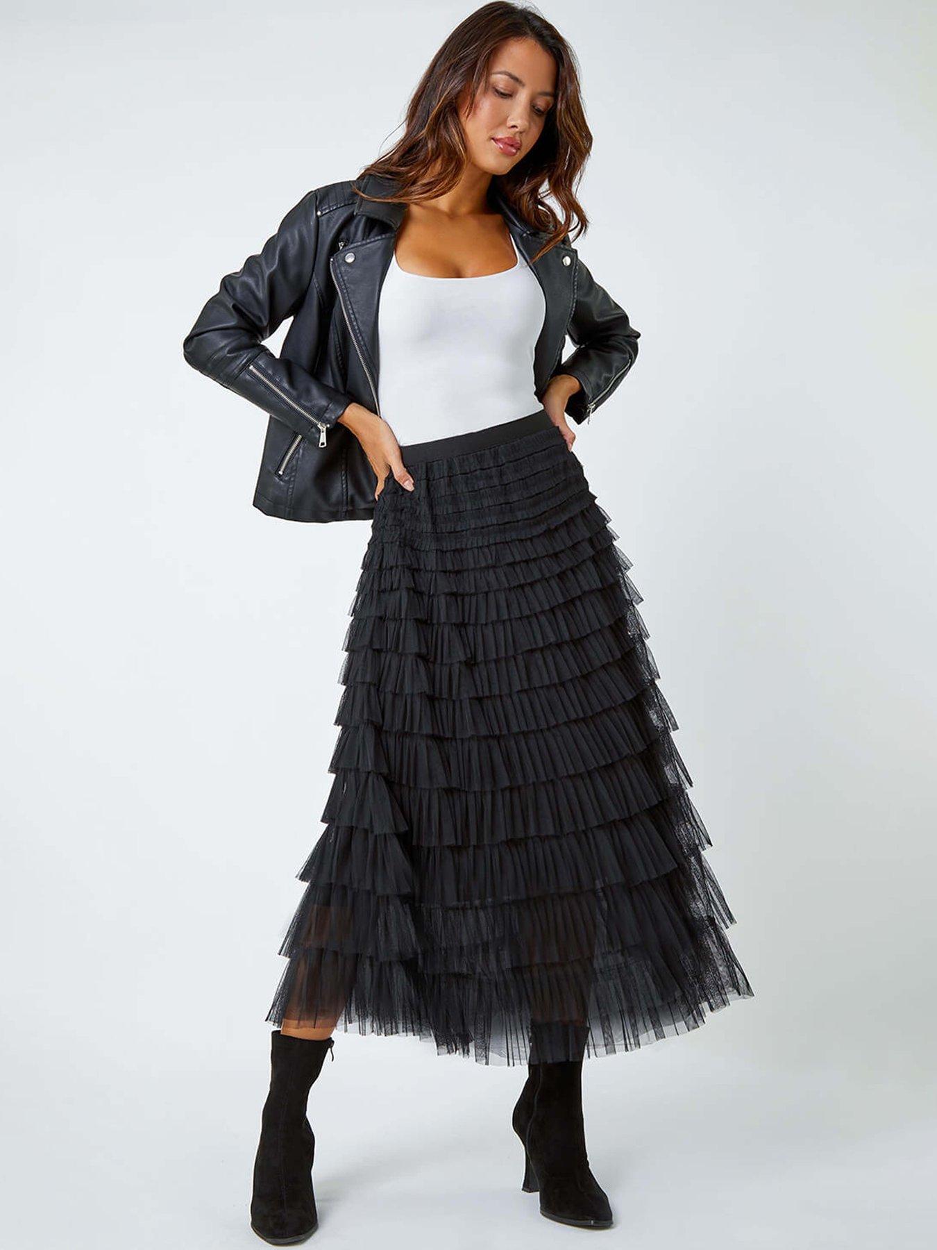 roman-elasticated-mesh-tiered-ruffle-skirt-blackback