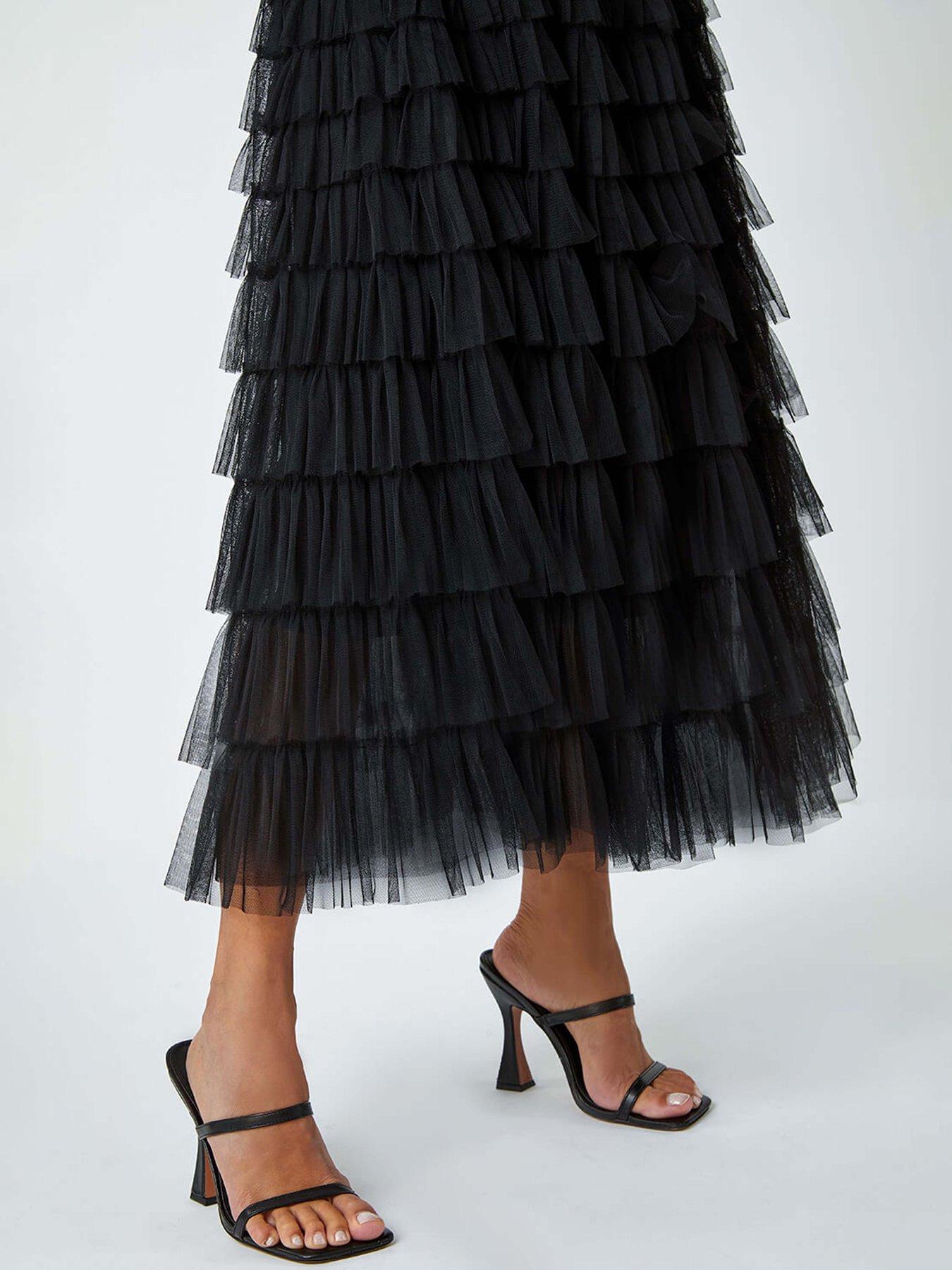 roman-elasticated-mesh-tiered-ruffle-skirt-blackdetail