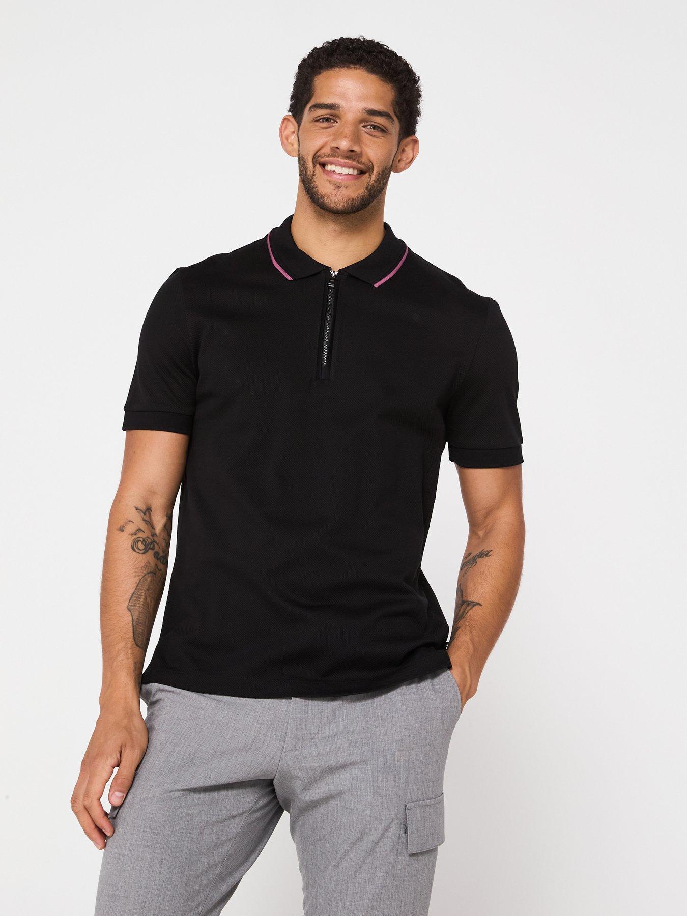 boss-h-paras-59-regular-fit-tipped-zip-mercerized-polo-shirt-black