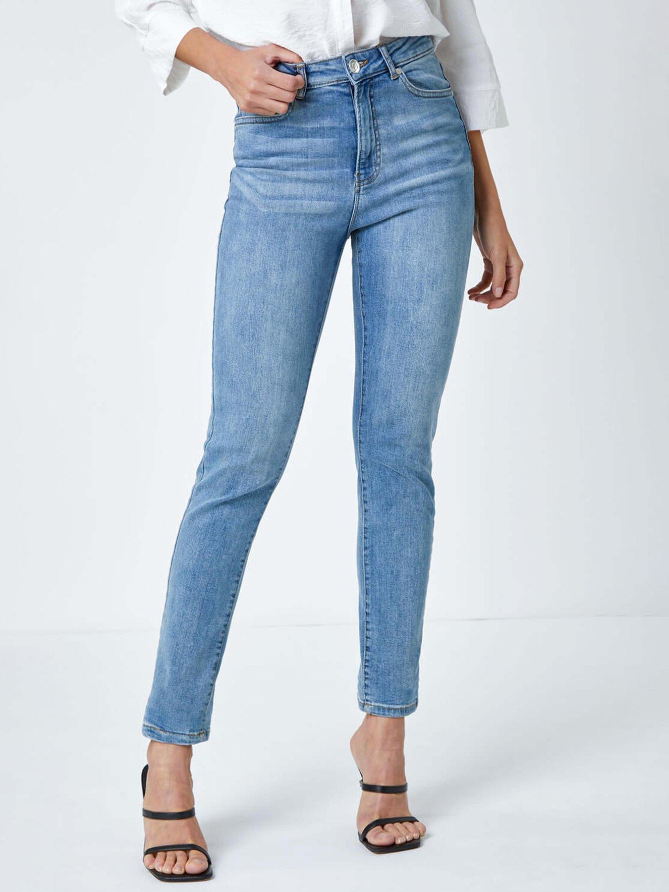 Roman Slim Leg Stretch Mom Jeans - Blue