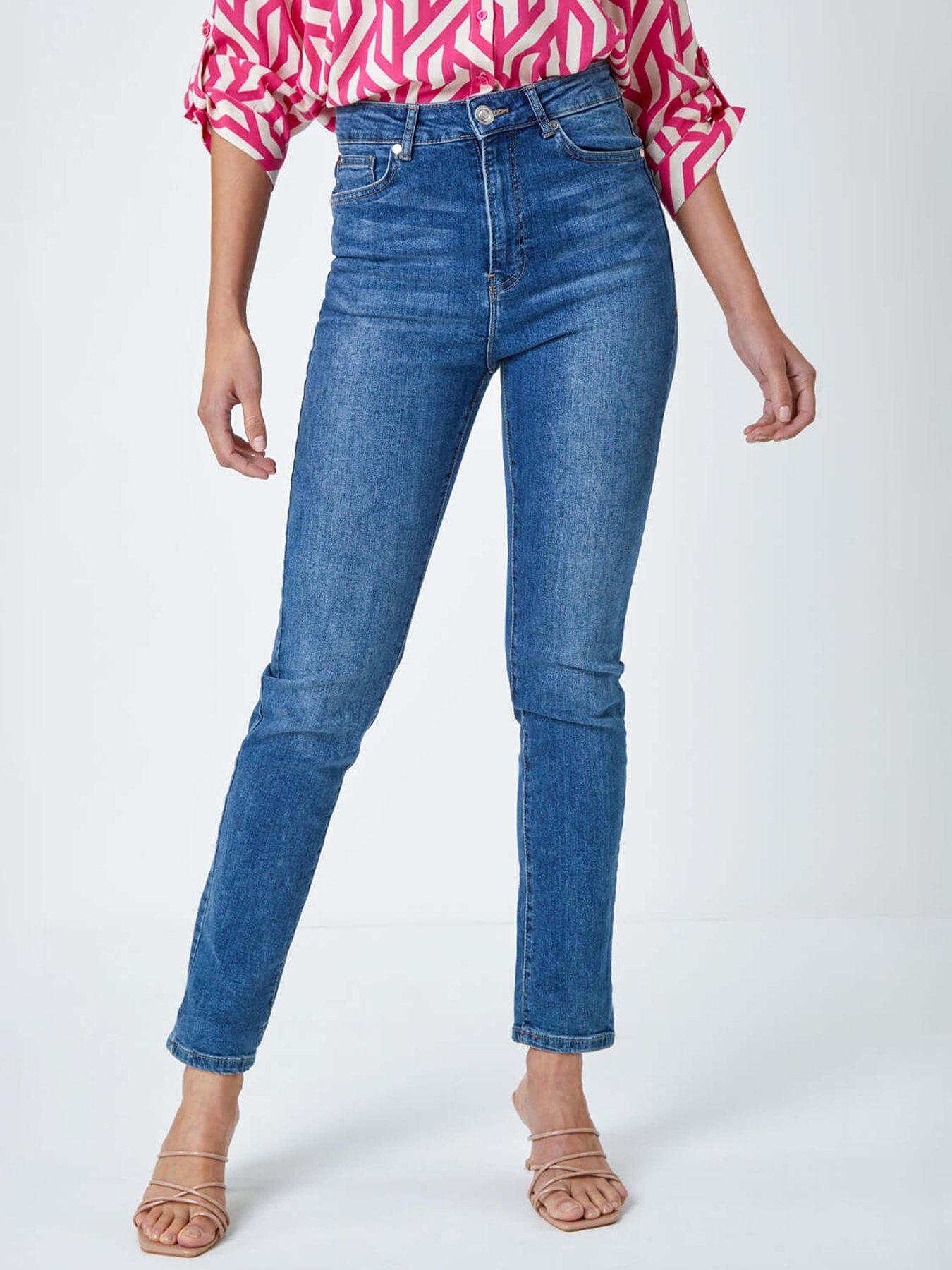 Roman Slim Leg Stretch Mom Jeans - Indigo