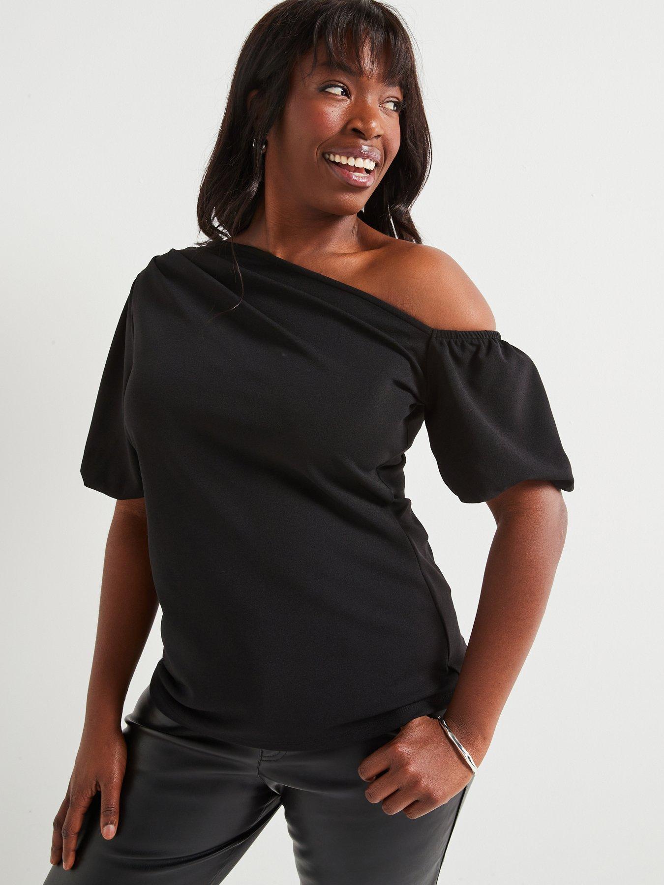 v-by-very-curve-off-the-shoulder-stretch-top-blackfront