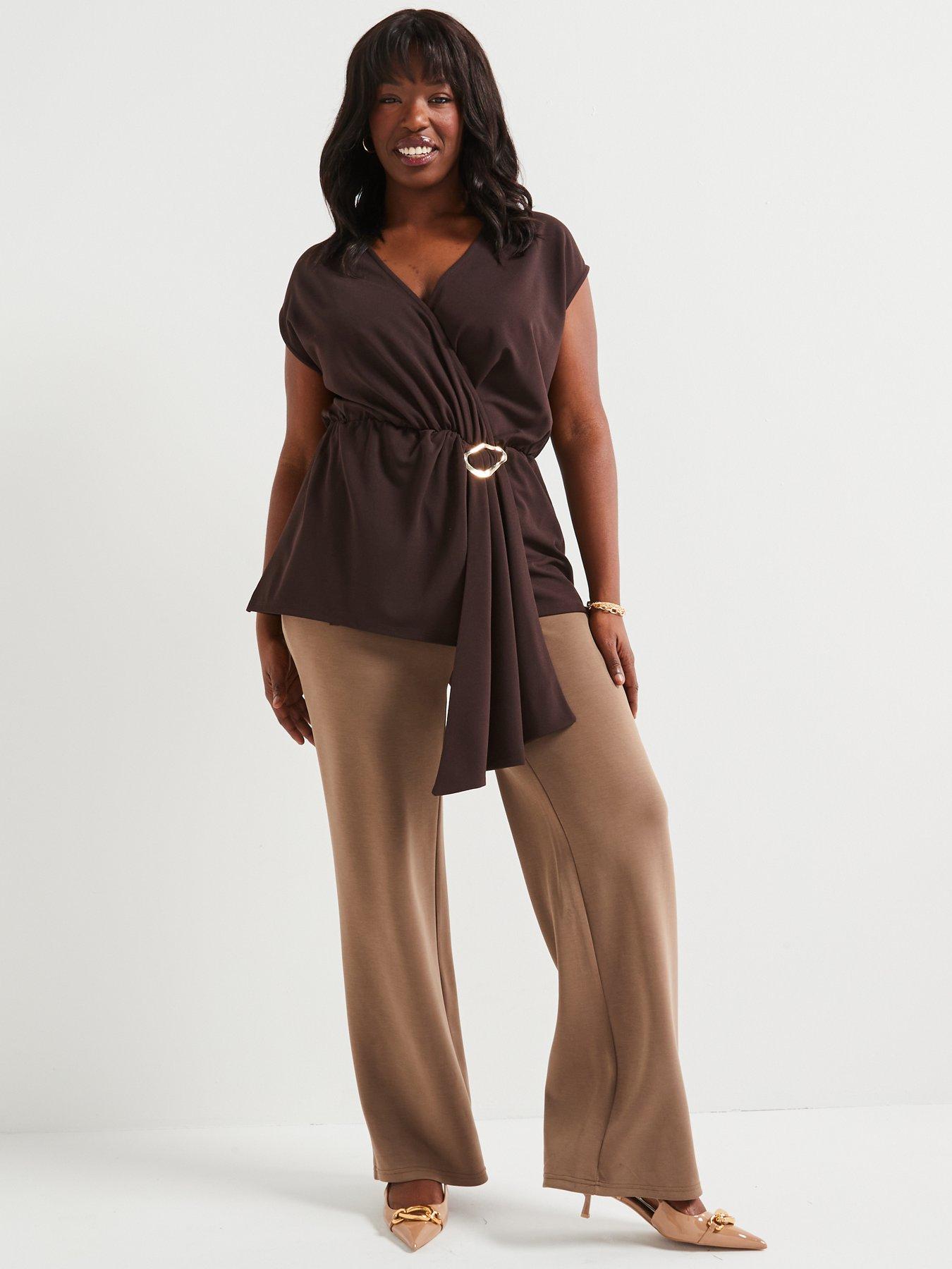 v-by-very-curve-drape-wrap-stretch-top-browndetail