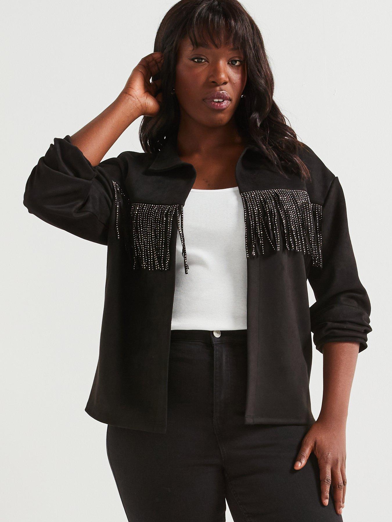 v-by-very-curve-suedette-fringe-jacket-blackdetail